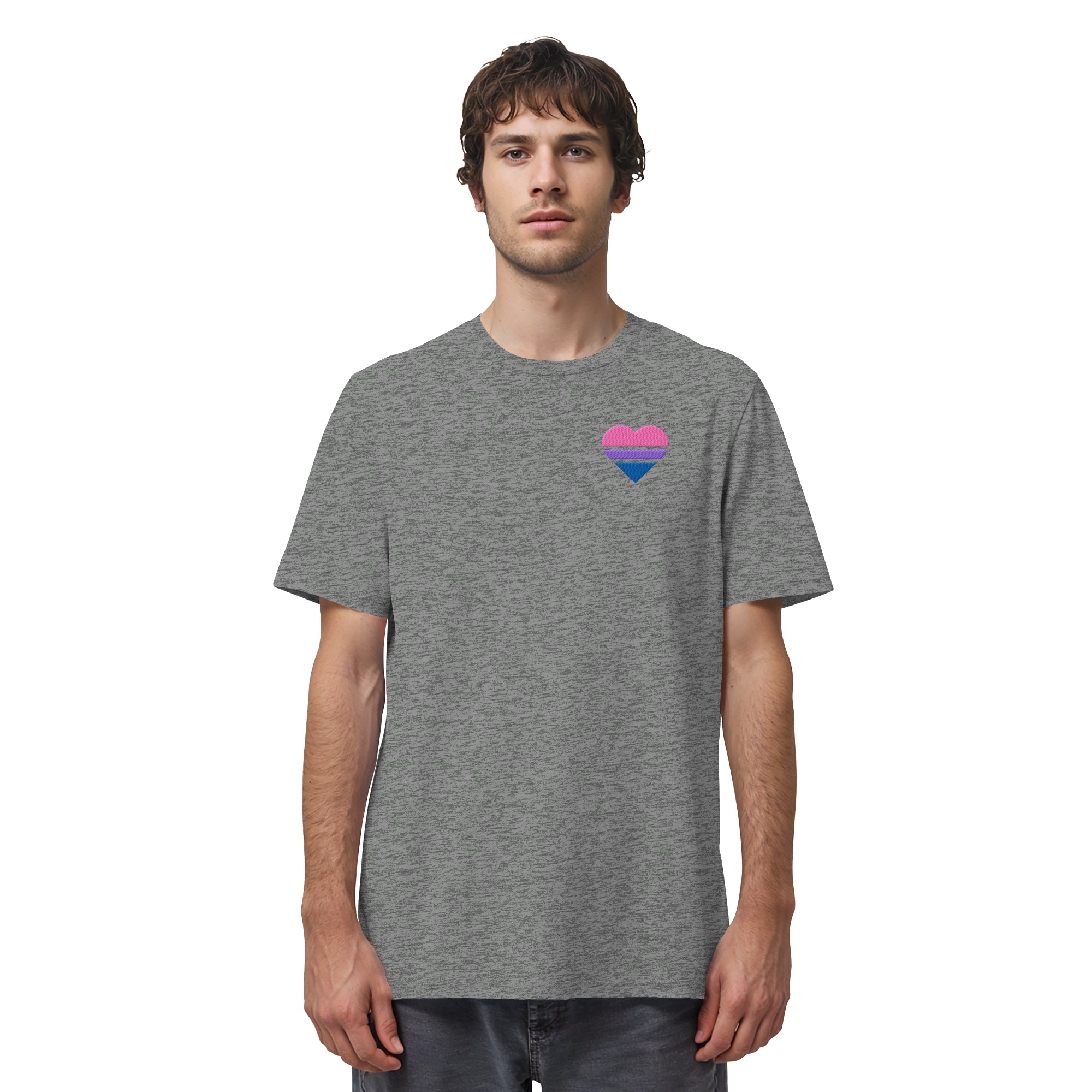 Organic Shirt - Bisexual Flag Herz Stick
