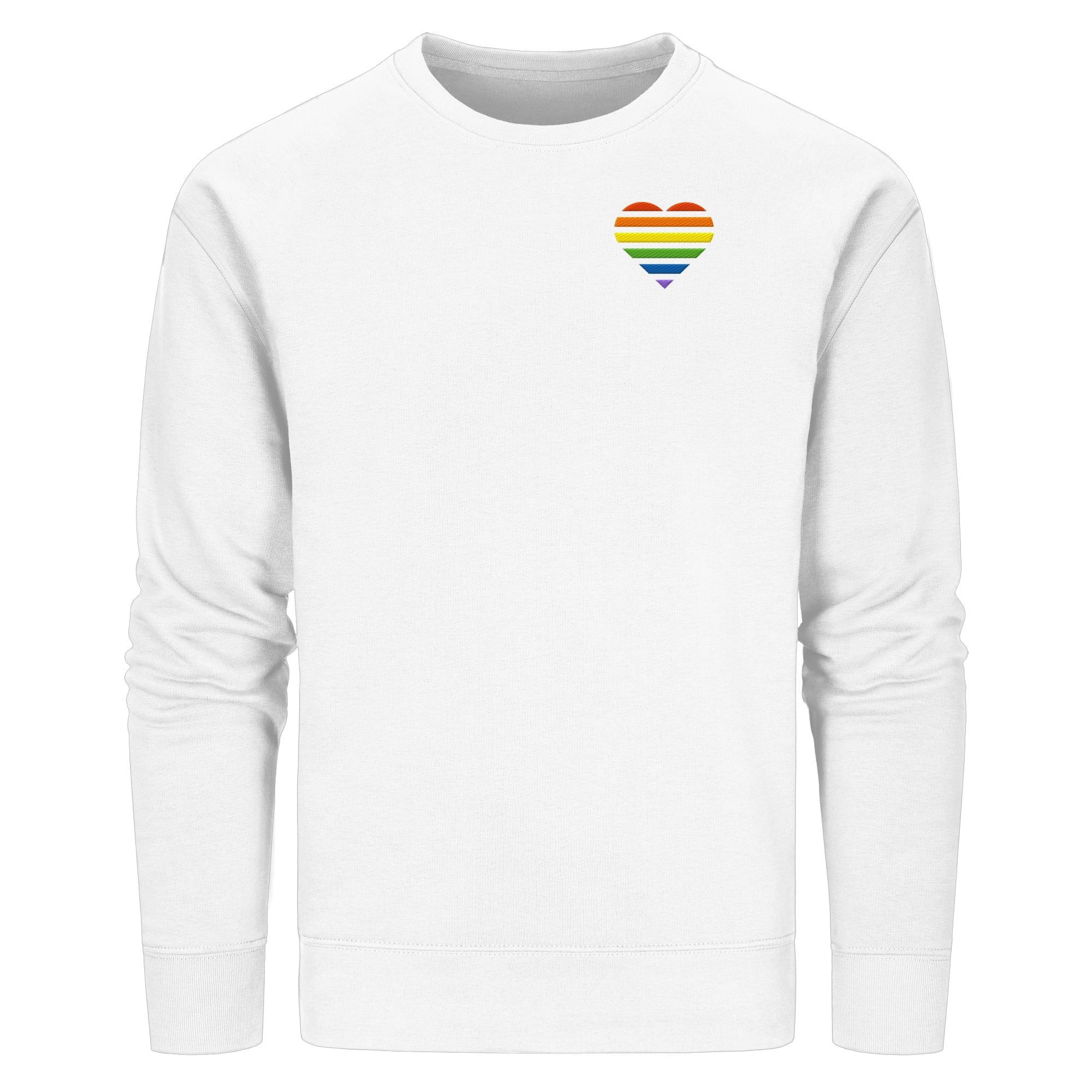 Organic Basic Sweatshirt - Pride Flag Herz Stick