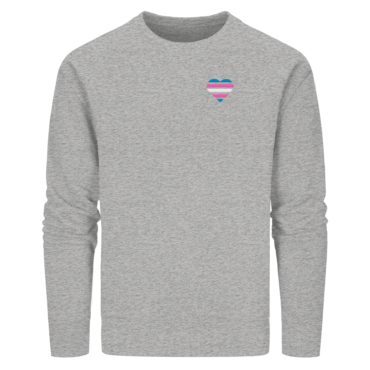 Organic Basic Sweatshirt mit Herz Stick - Trans