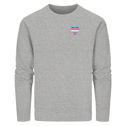Organic Basic Sweatshirt mit Herz Stick - Trans
