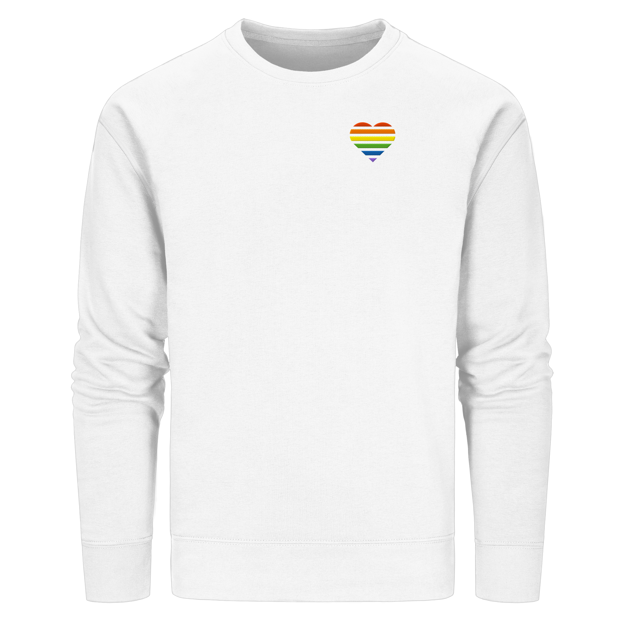 Organic Basic Sweatshirt - Pride Flag Herz