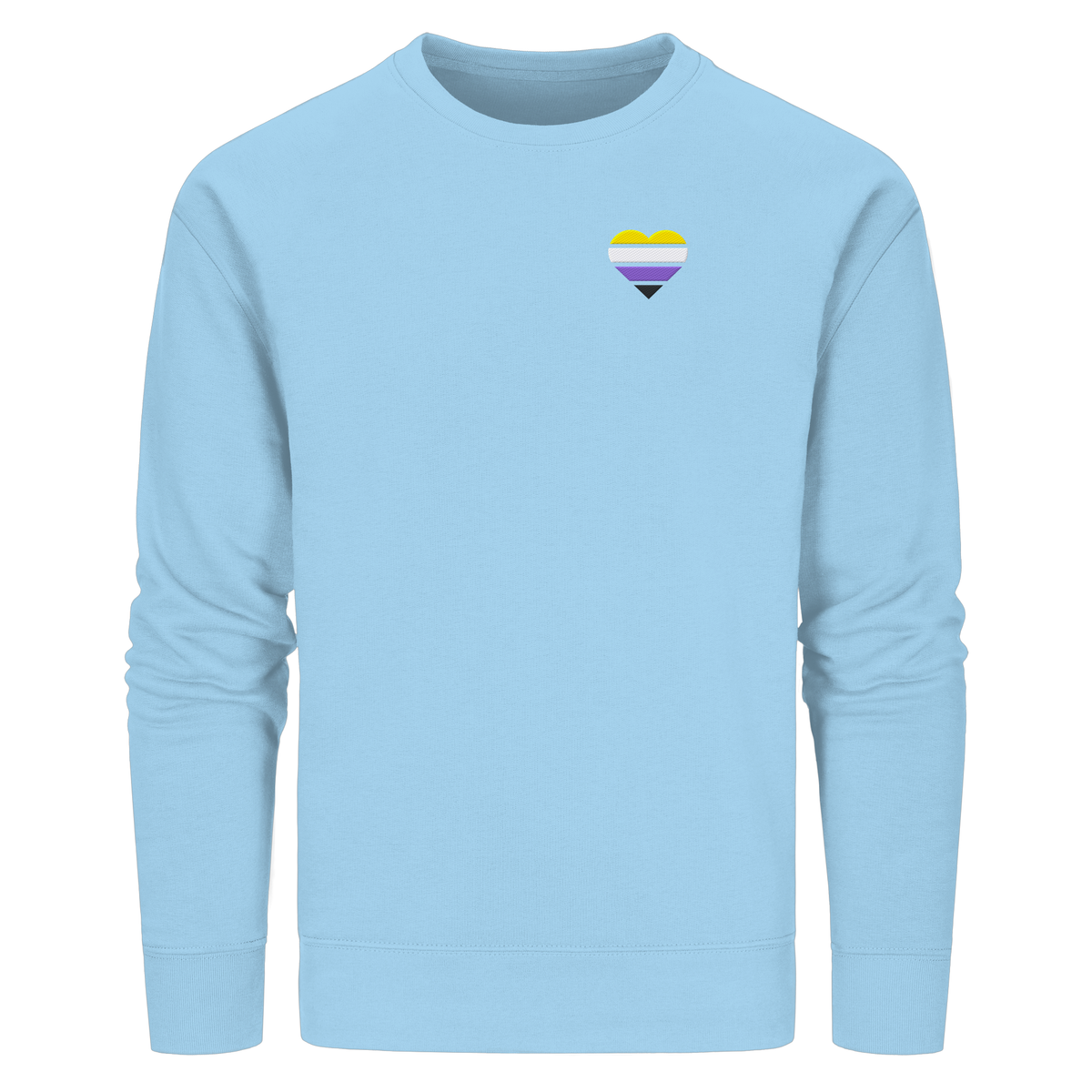 Organic Basic Sweatshirt mit Herz Stick - Nonbinary