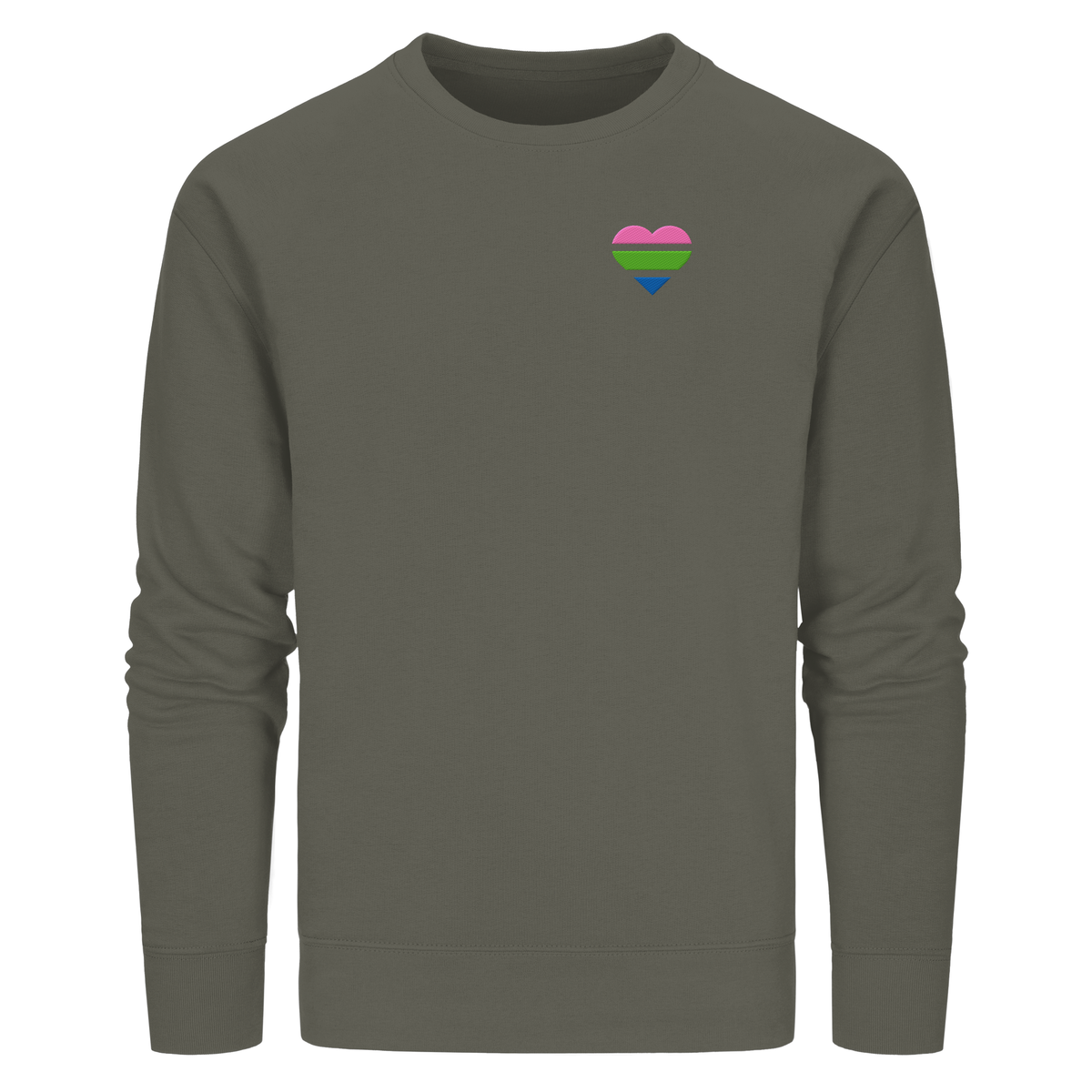 Organic Basic Sweatshirt mit Herz Stick - Polysexual