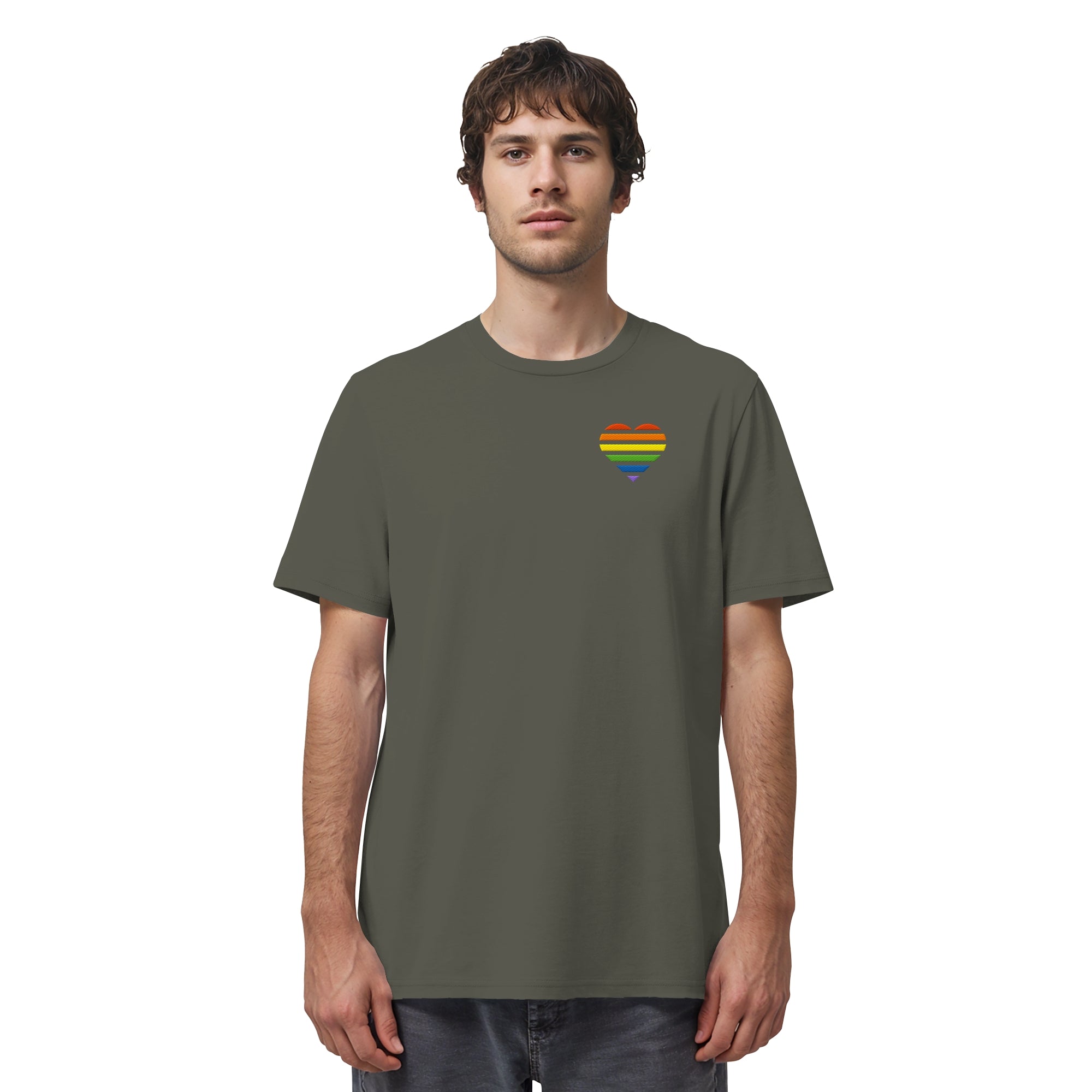Organic Shirt - Pride Flag Herz Stick