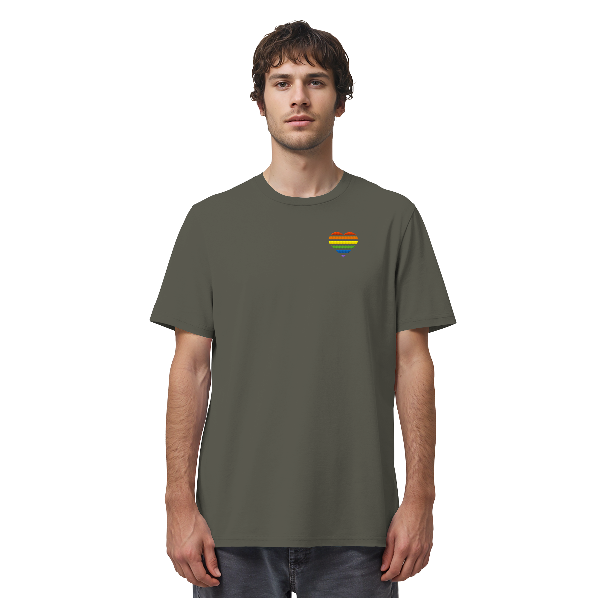 Organic Shirt - Pride Flag Herz Stick