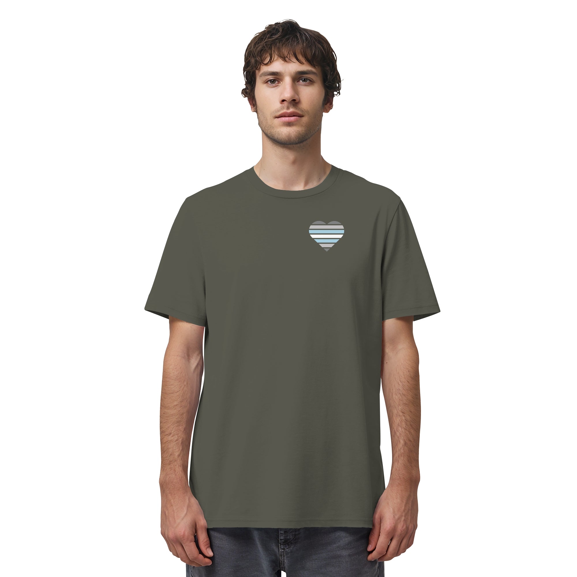 Organic Shirt - Demiboy Flag Herz Print