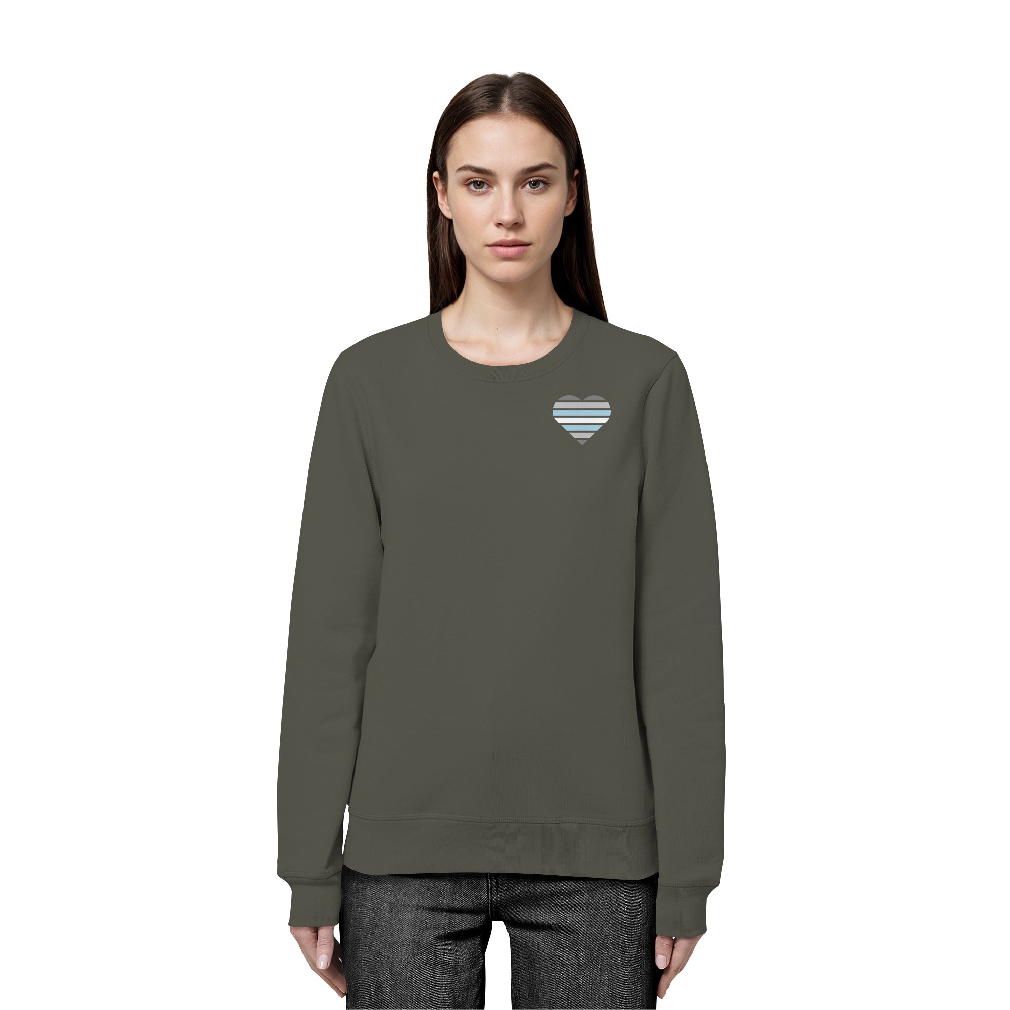 Organic Basic Sweatshirt - Demiboy Flag Herz Print