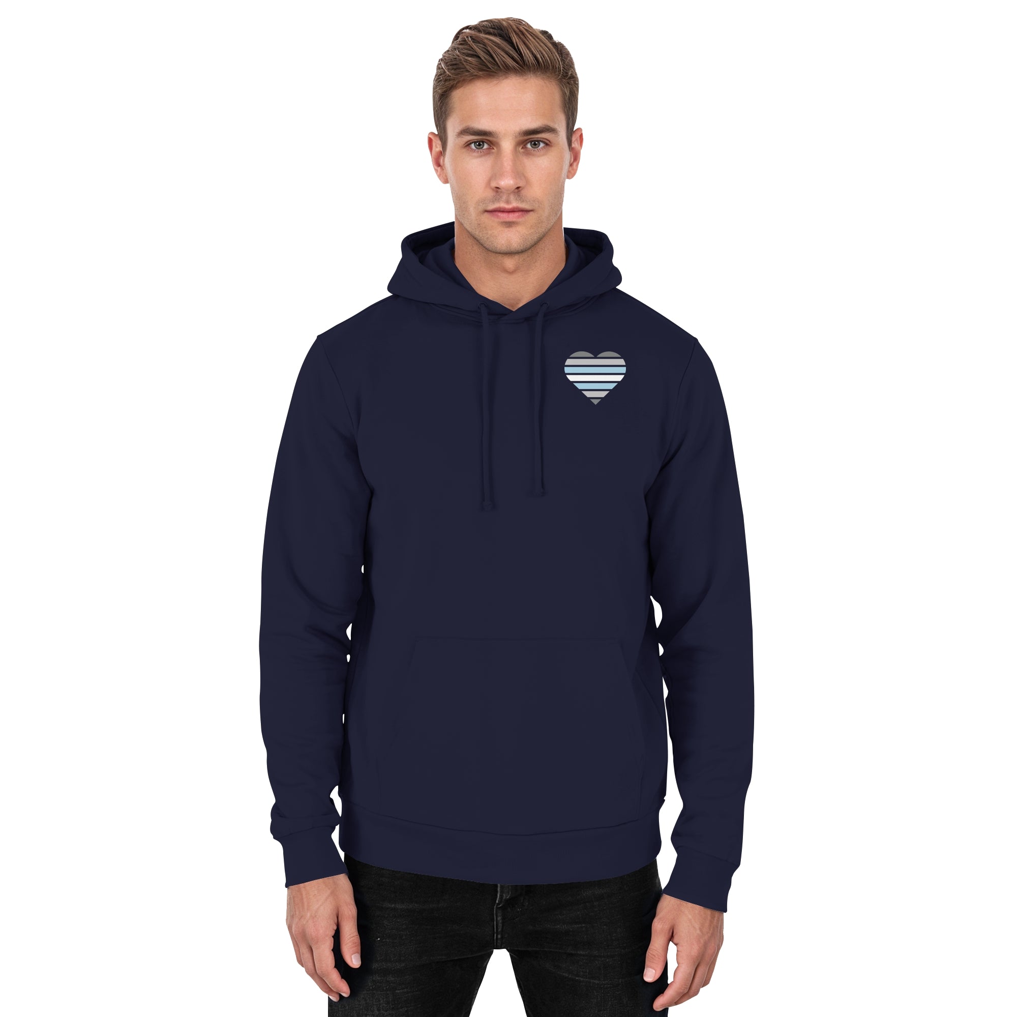 Basic Hoodie - Demiboy Flag Herz Print