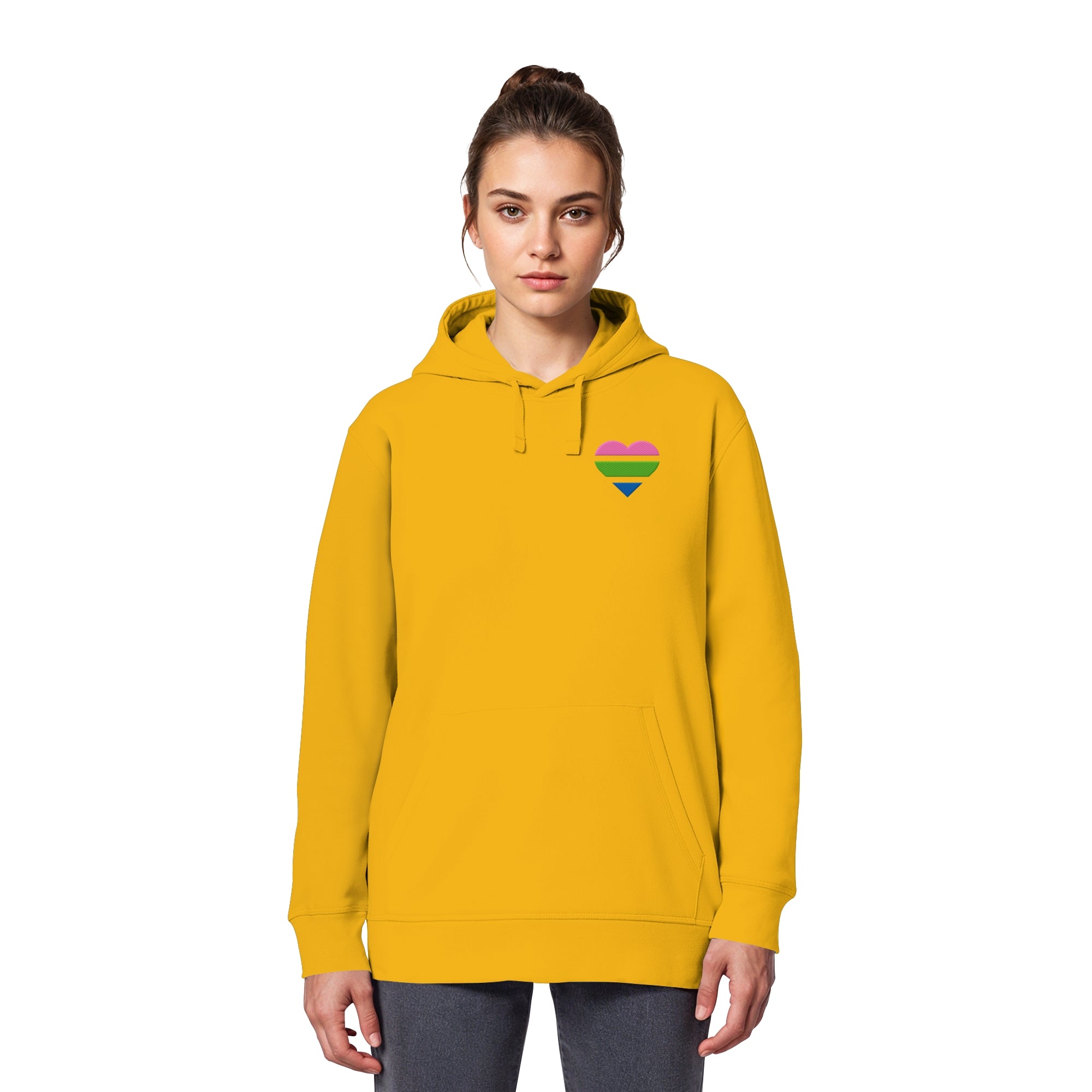Organic Basic Hoodie - Polysexual Flag Herz Stick