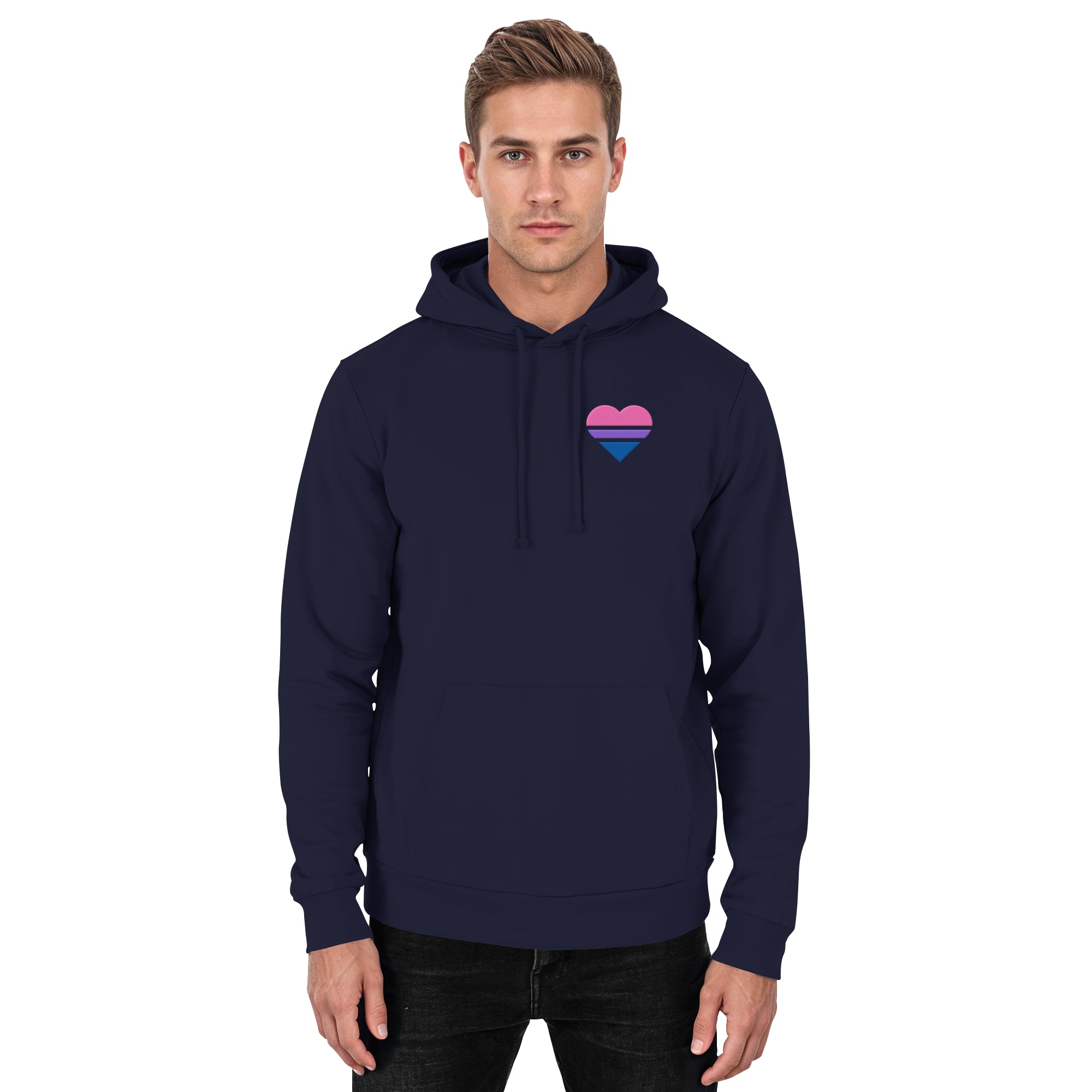 Basic Hoodie - Bisexual Flag Herz Stick