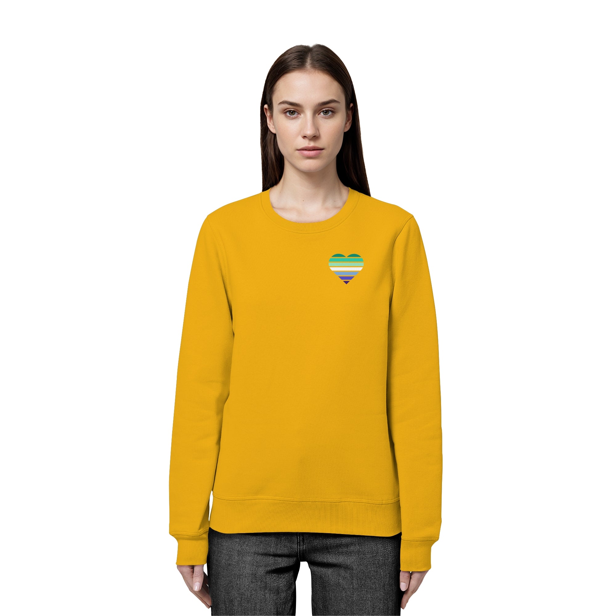 Organic Basic Sweatshirt - Gay Flag Herz Print