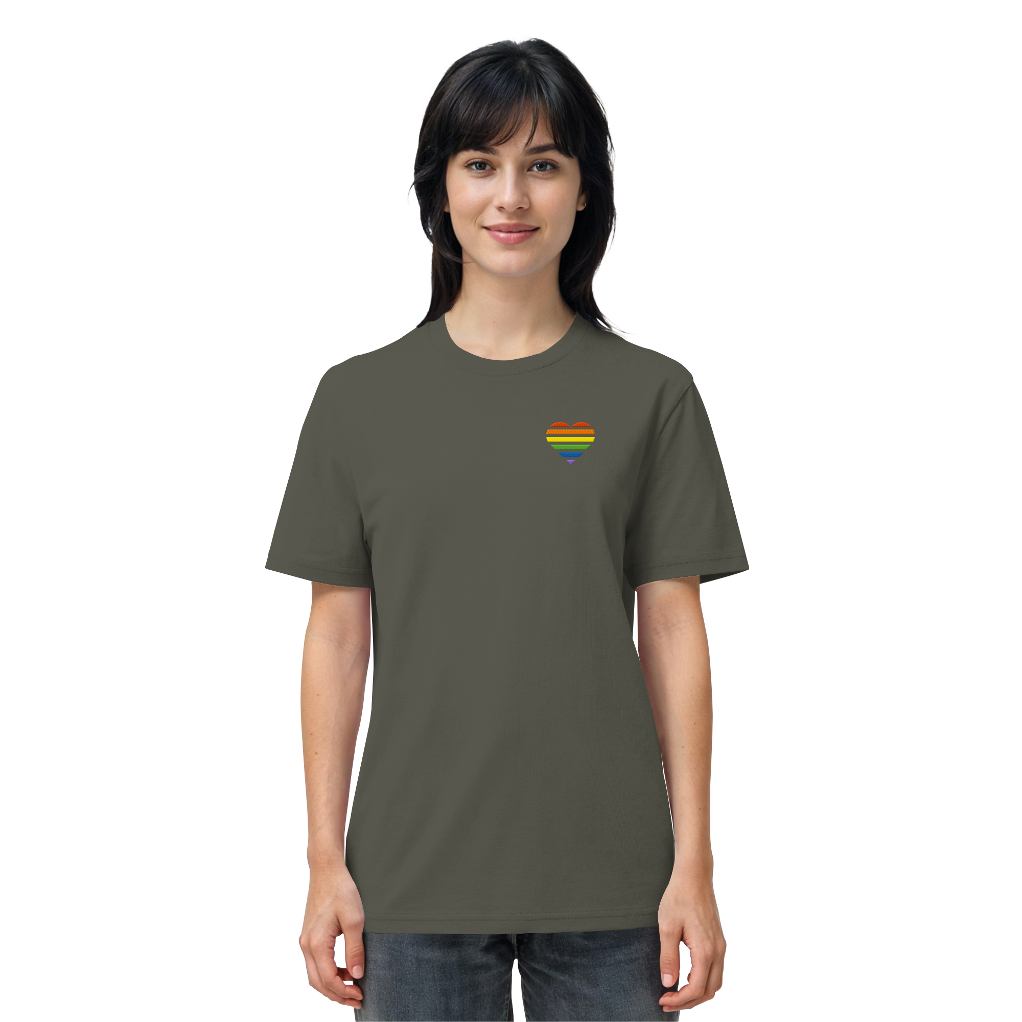 Organic Shirt - Pride Flag Herz Stick