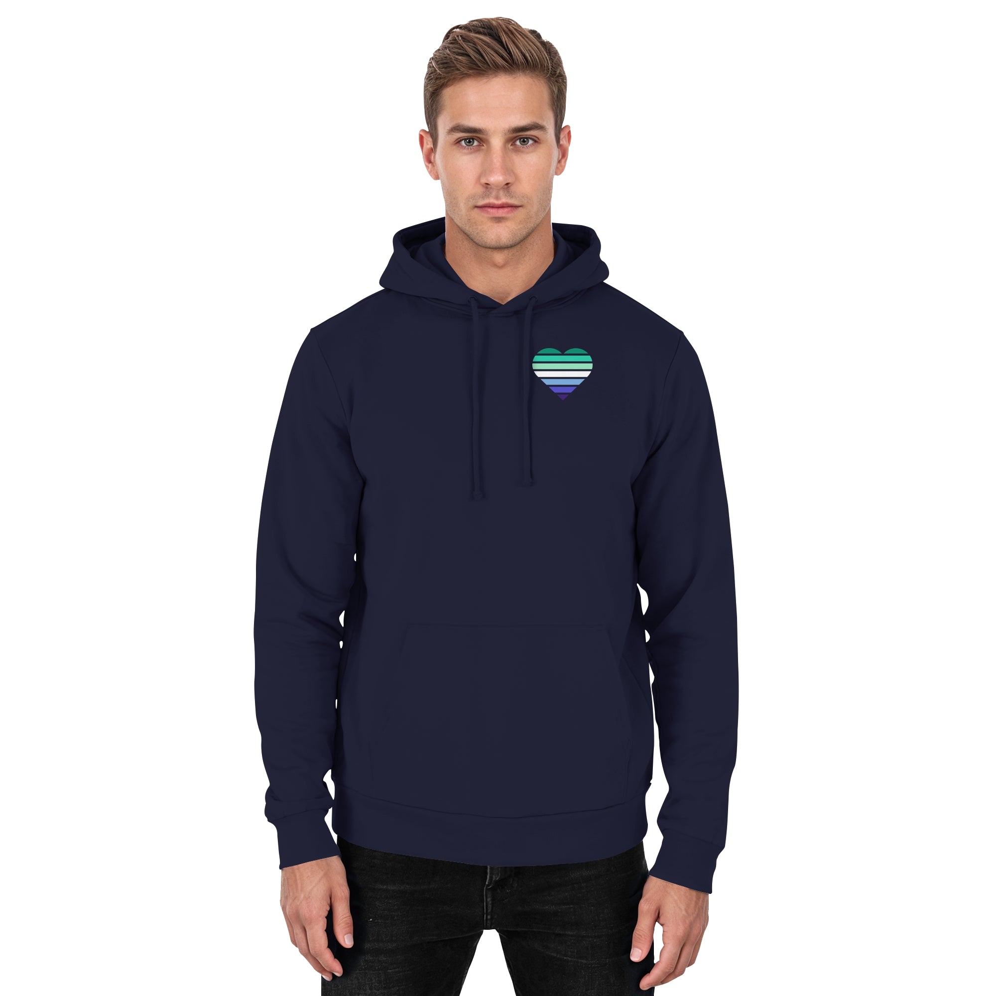 Basic Hoodie - Gay Flag Herz Print