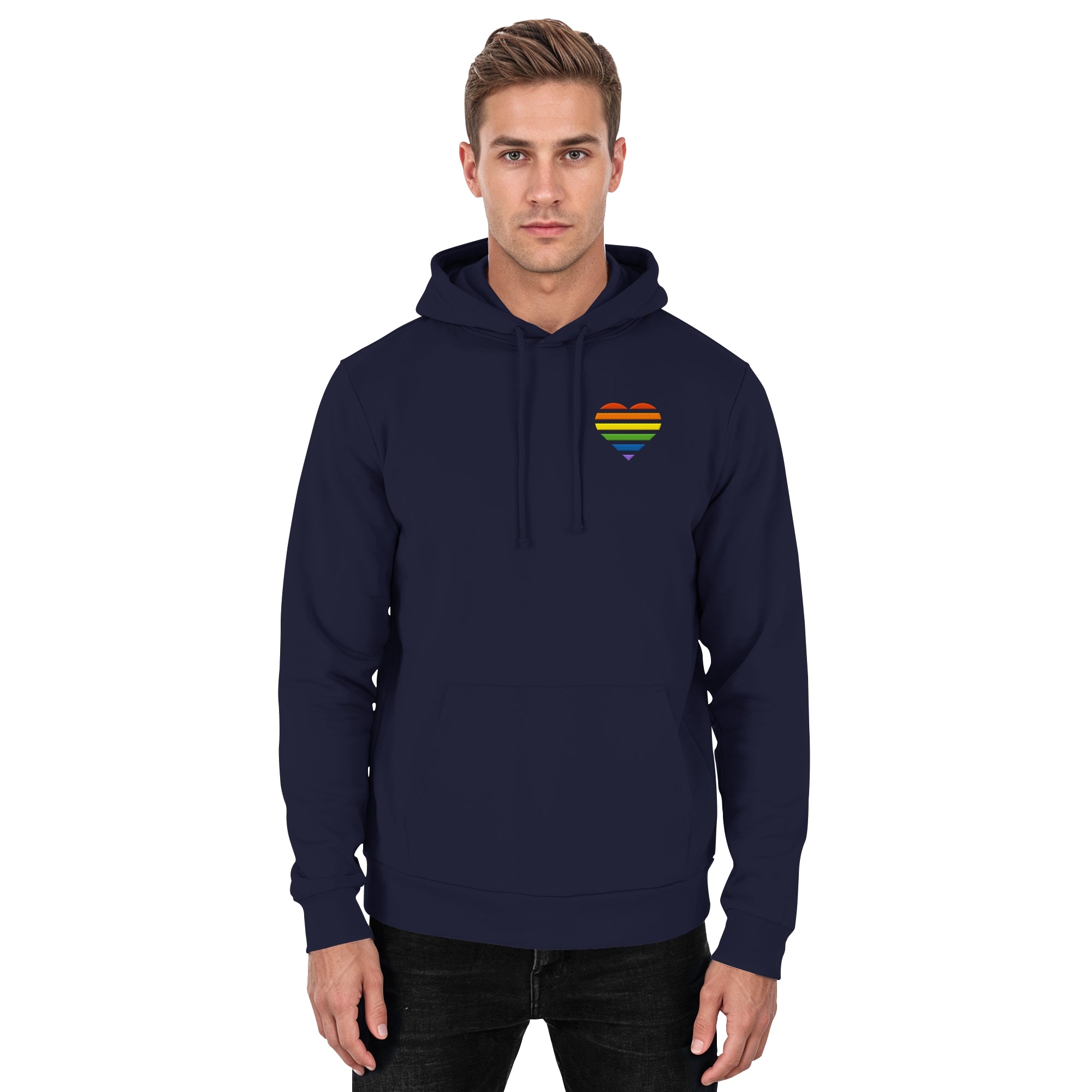 Basic Hoodie - Pride Flag Herz Stick