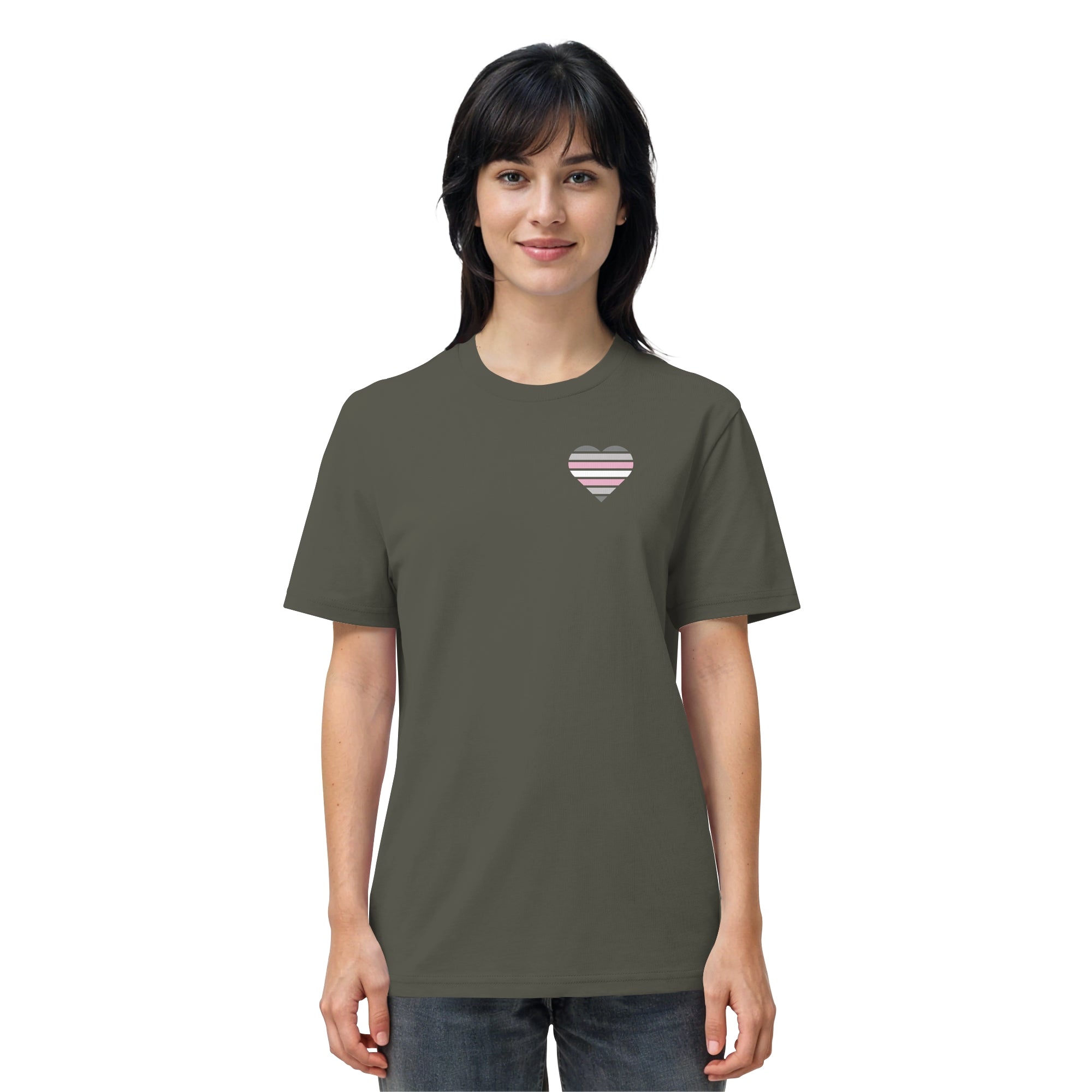 Organic Shirt - Demigirl Flag Herz Print