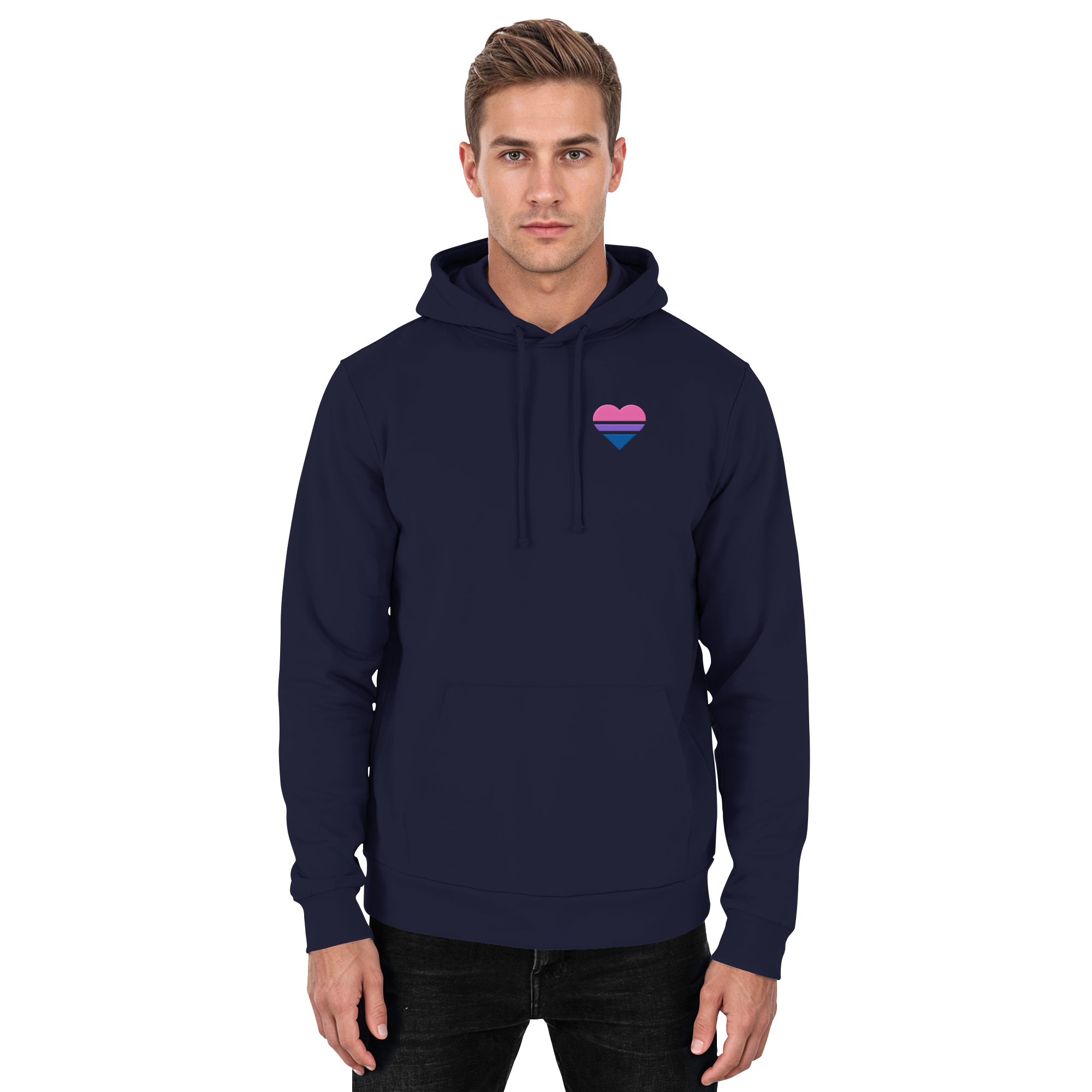 Basic Hoodie - Bisexual Flag Herz Stick