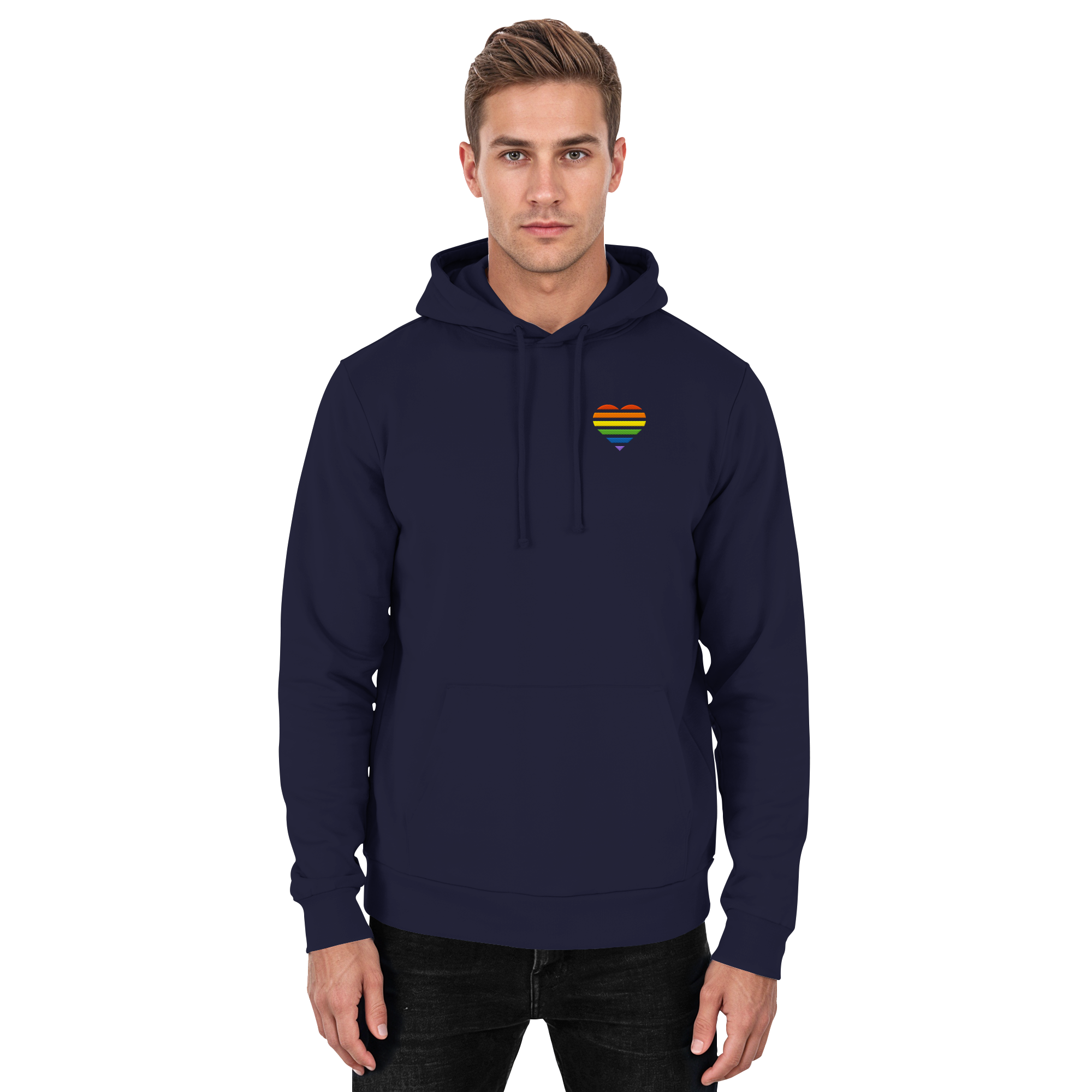 Basic Hoodie - Pride Flag Herz Stick