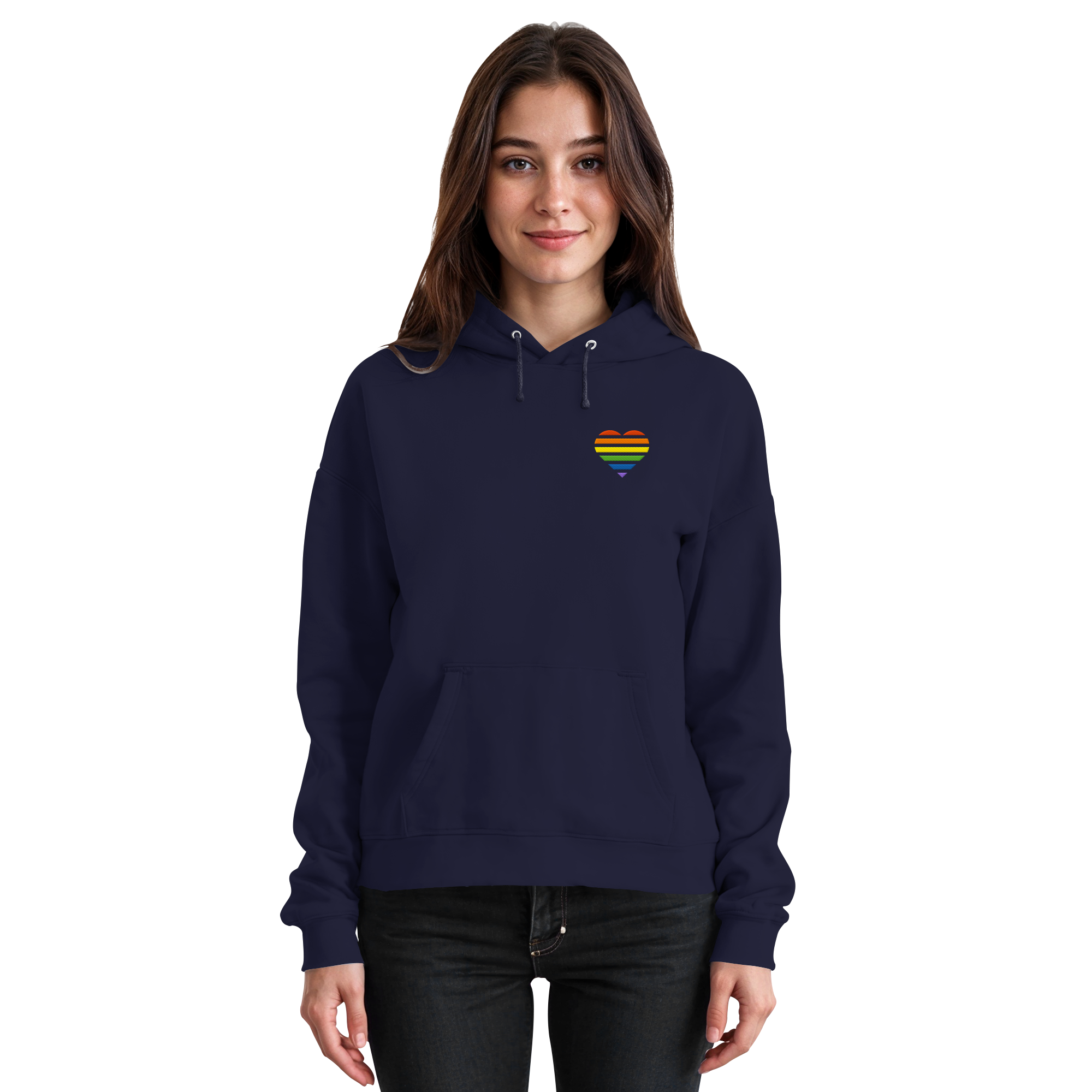 Basic Hoodie - Pride Flag Herz Stick