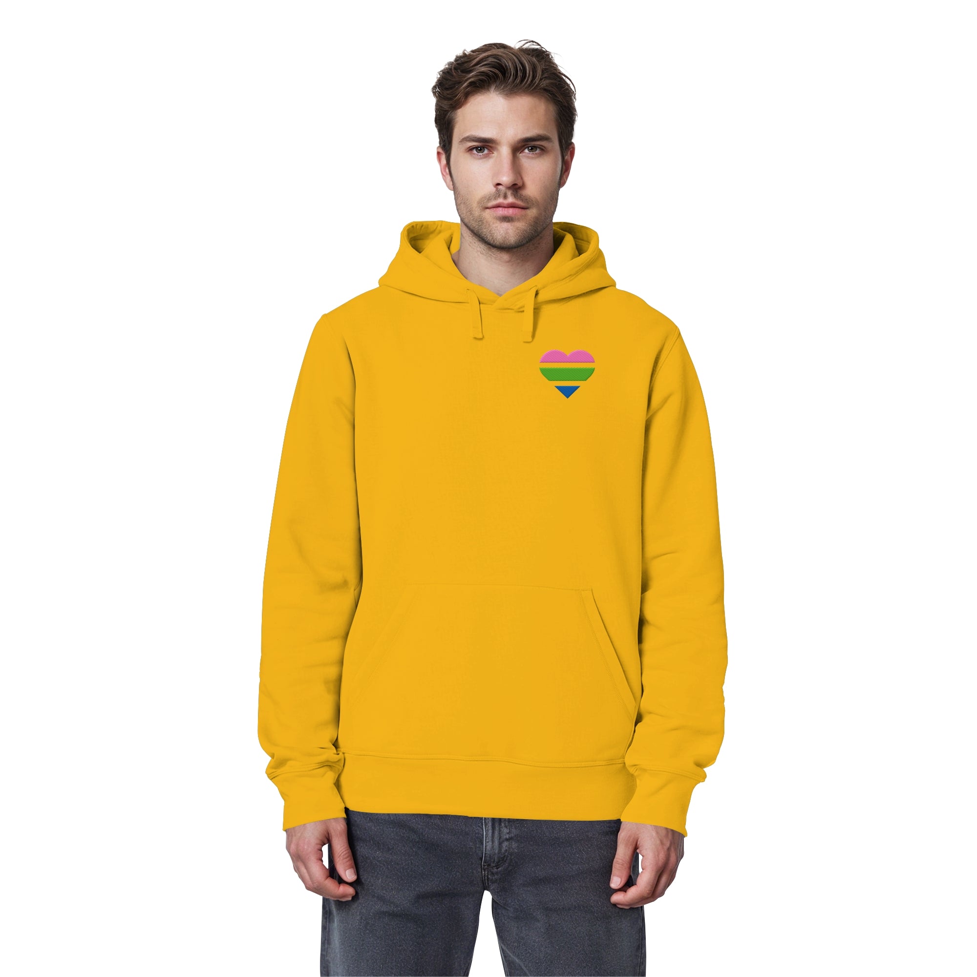 Organic Basic Hoodie - Polysexual Flag Herz Stick