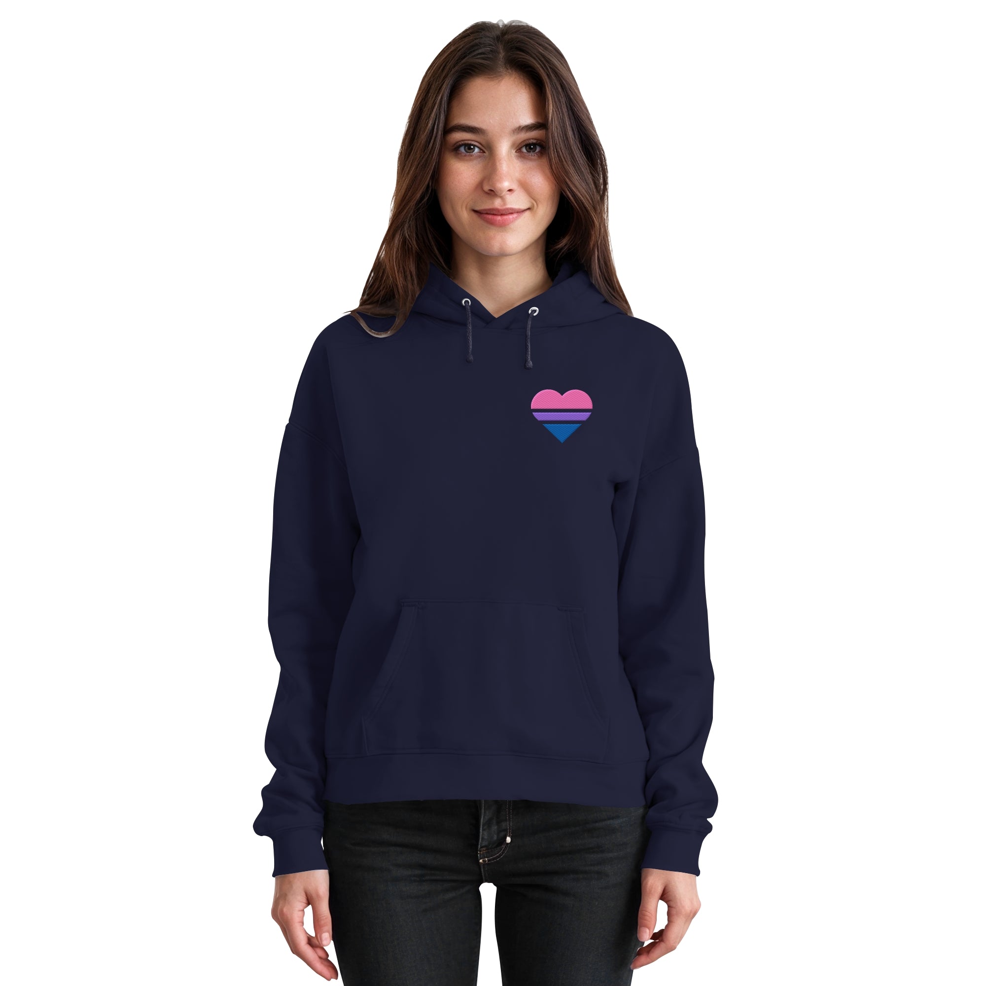 Basic Hoodie - Bisexual Flag Herz Stick