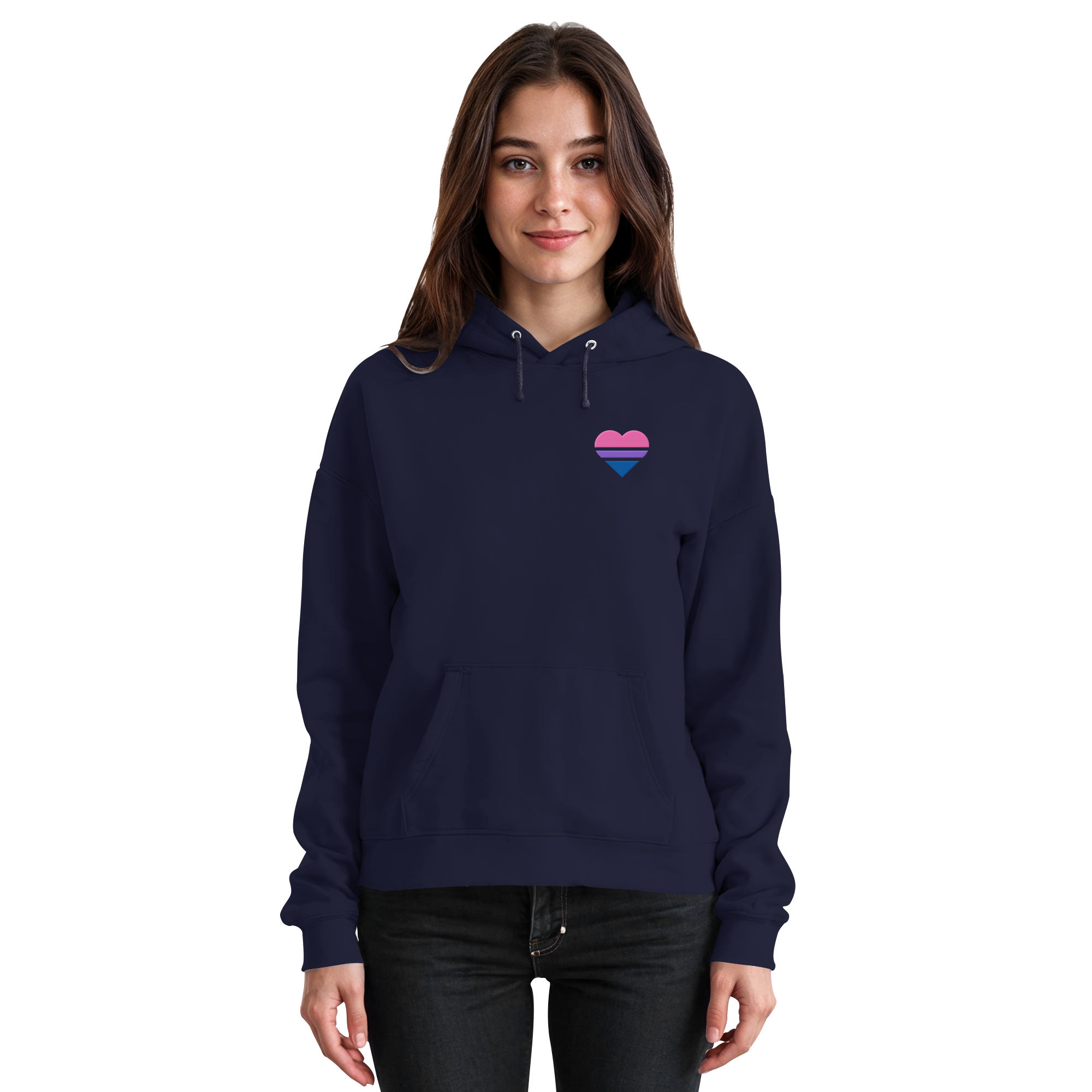 Basic Hoodie - Bisexual Flag Herz Stick
