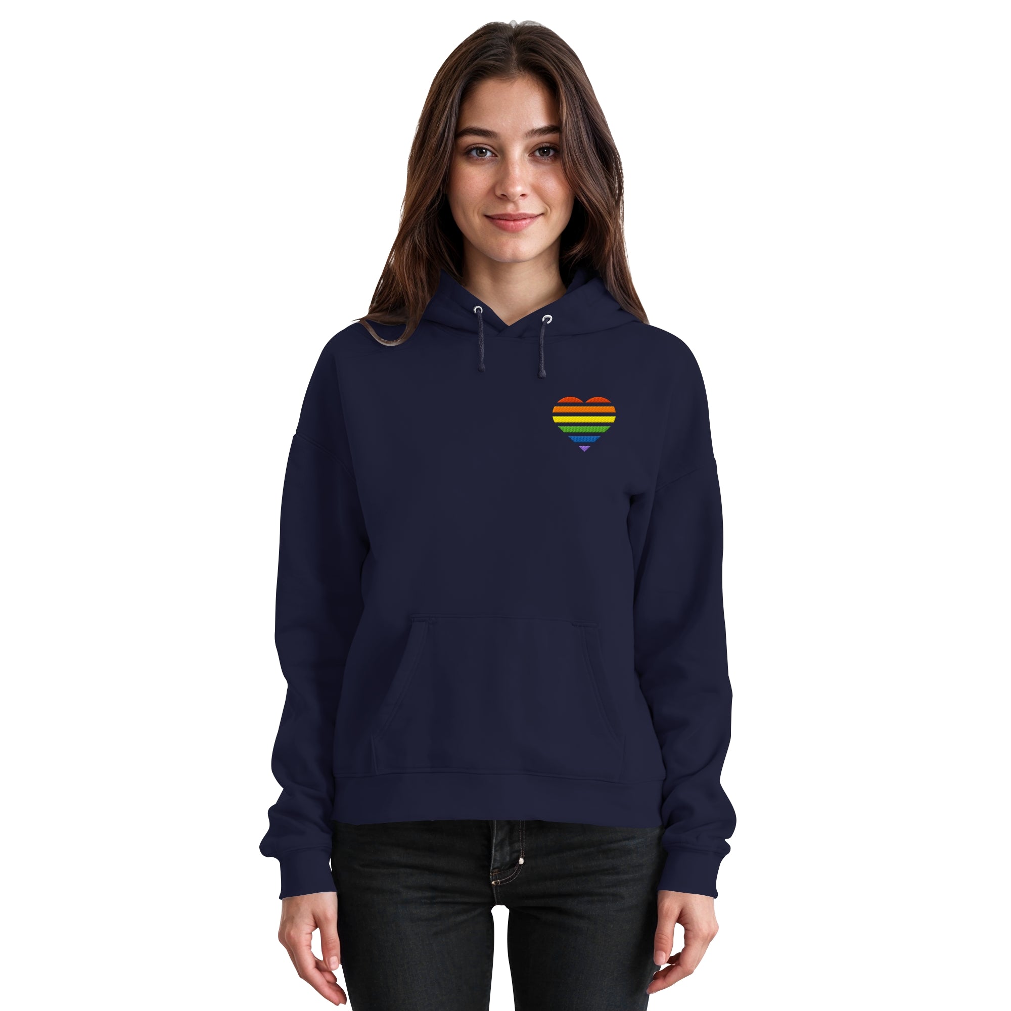 Basic Hoodie - Pride Flag Herz Stick