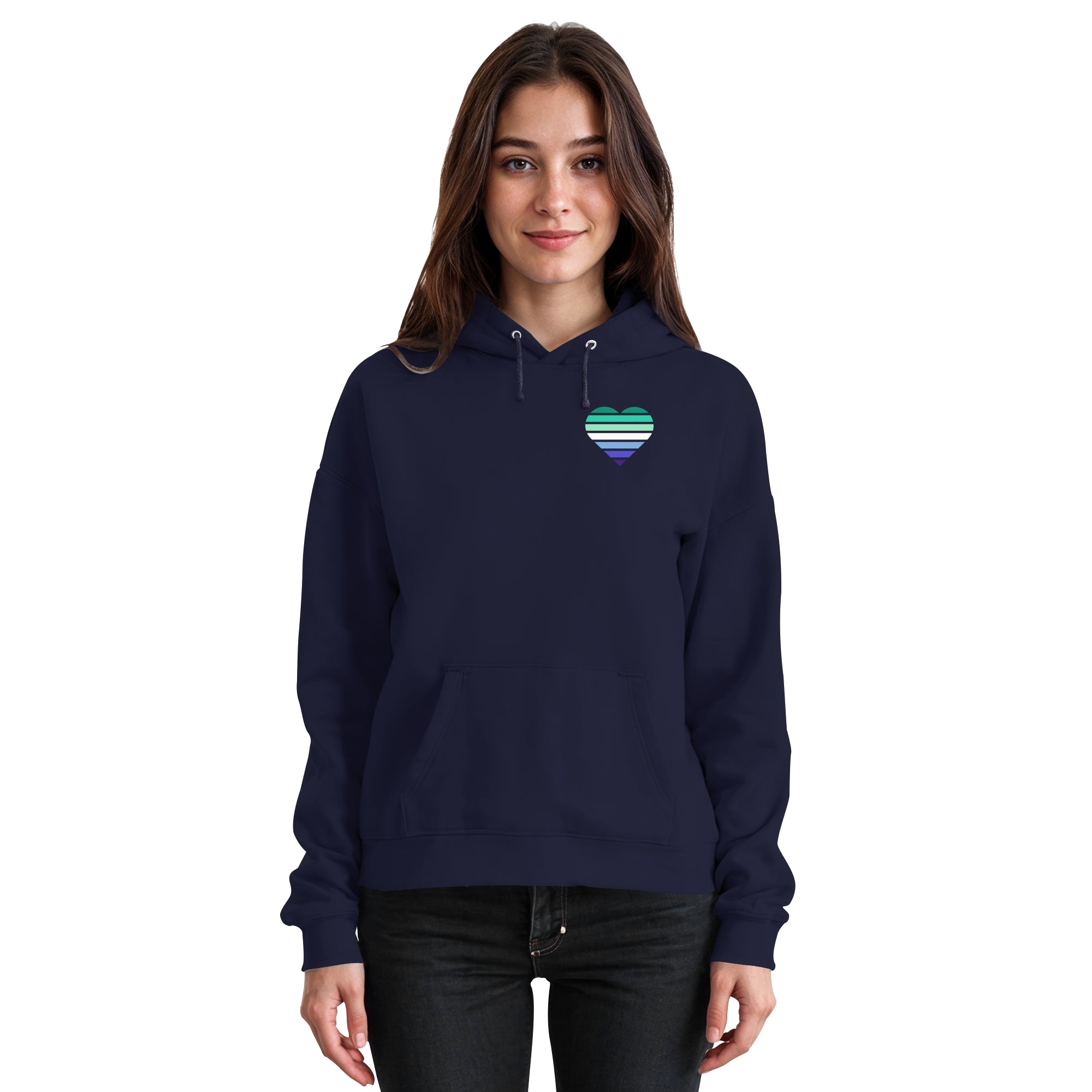 Basic Hoodie - Gay Flag Herz Print