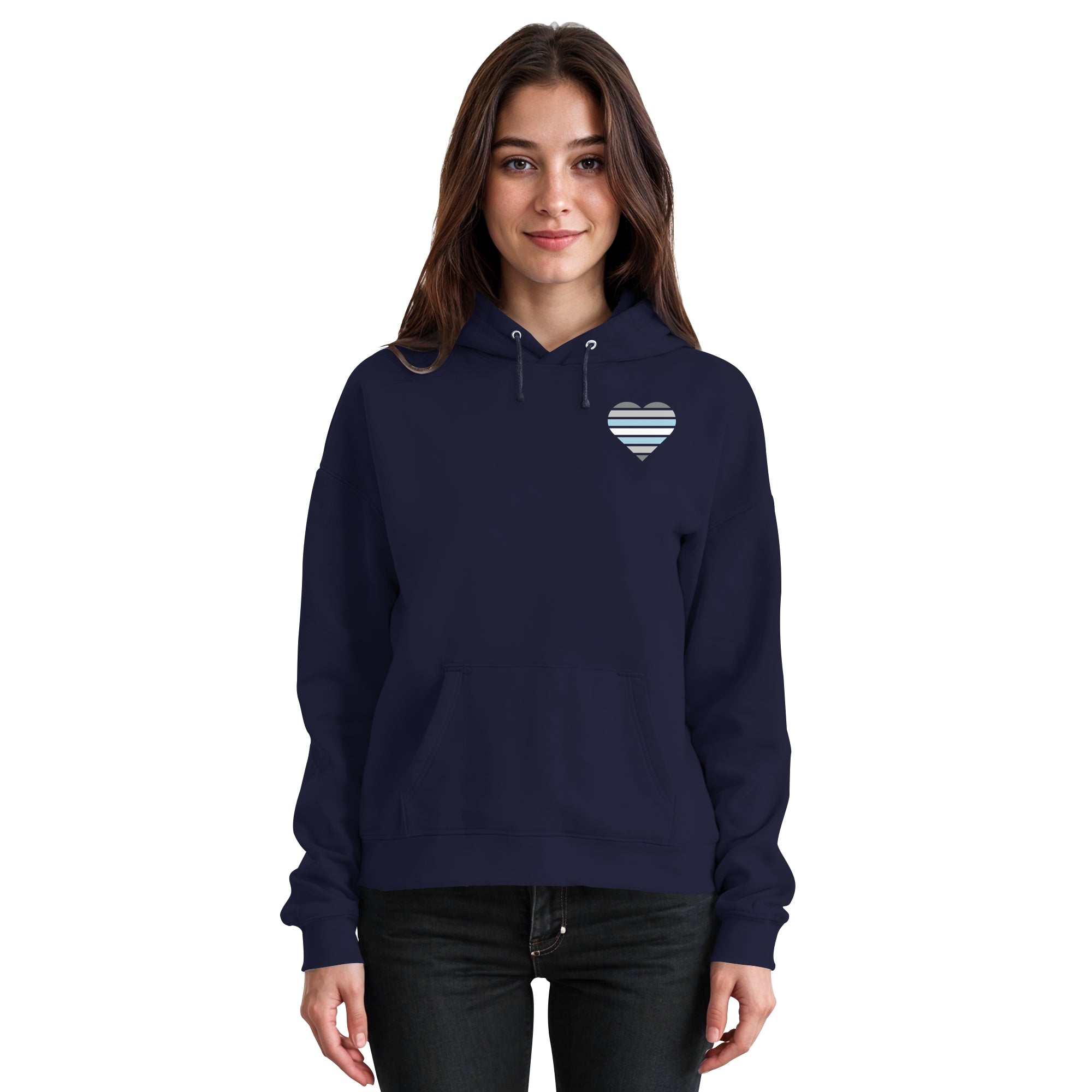 Basic Hoodie - Demiboy Flag Herz Print