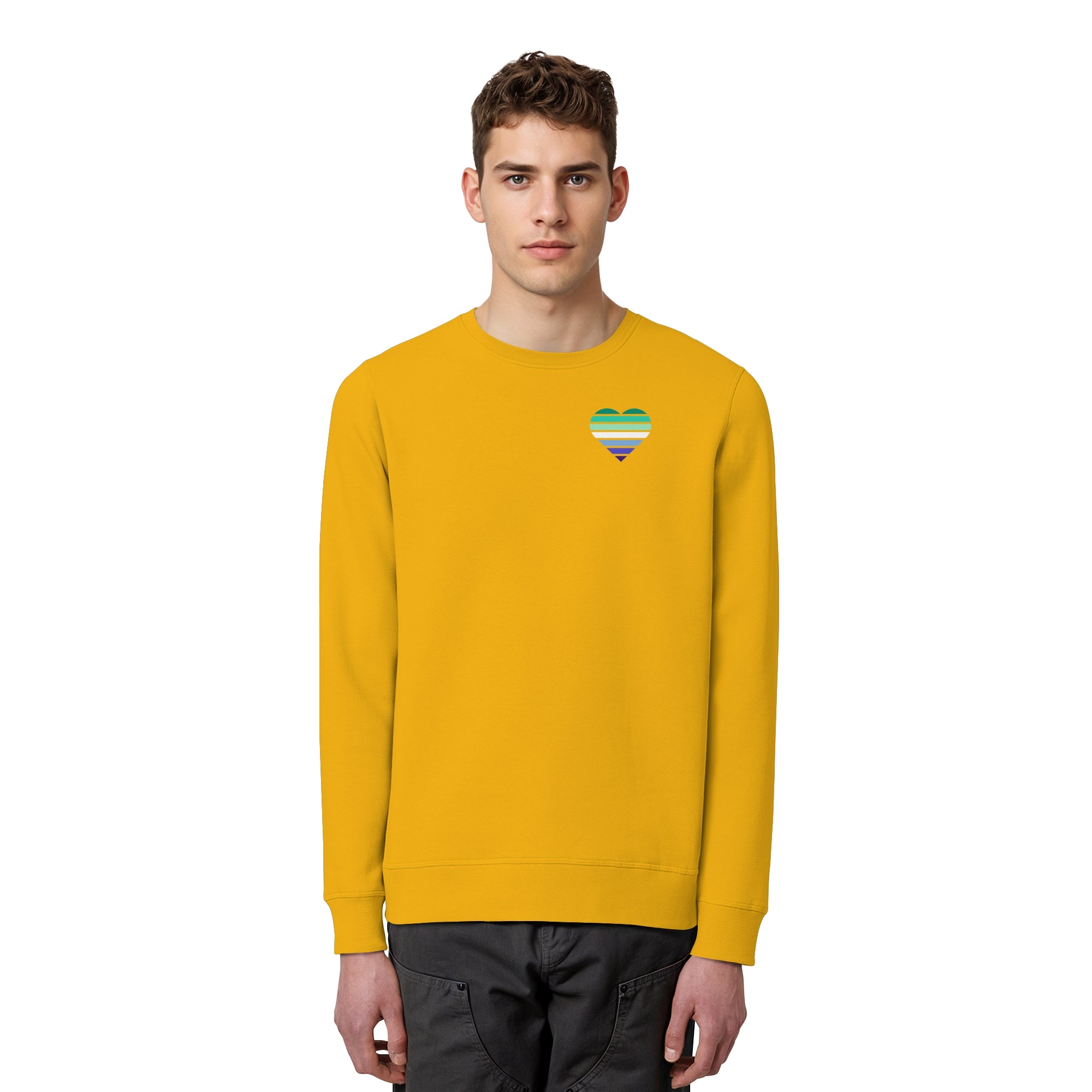 Organic Basic Sweatshirt - Gay Flag Herz Print