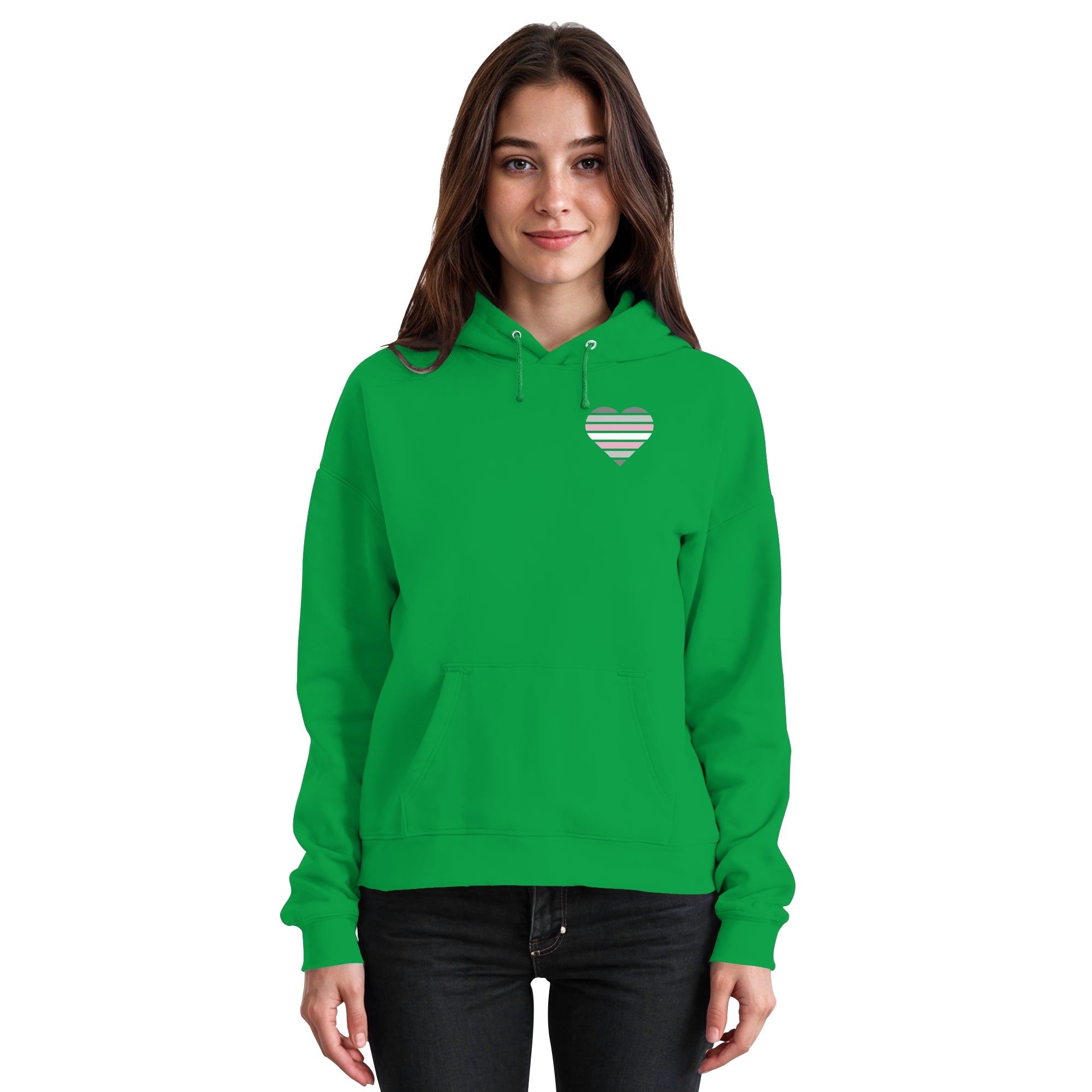 Basic Hoodie - Demigirl Flag Herz Print