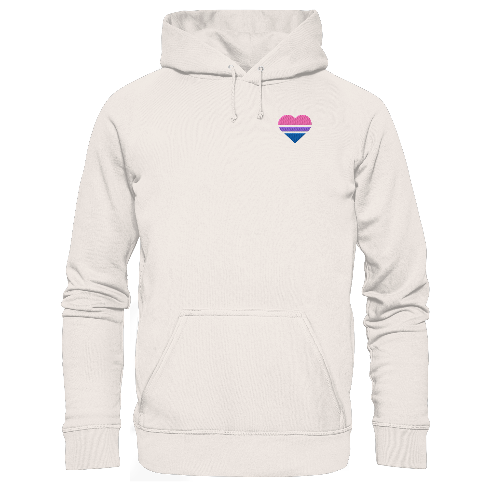 Organic Basic Hoodie - Bisexual Flag Herz Stick