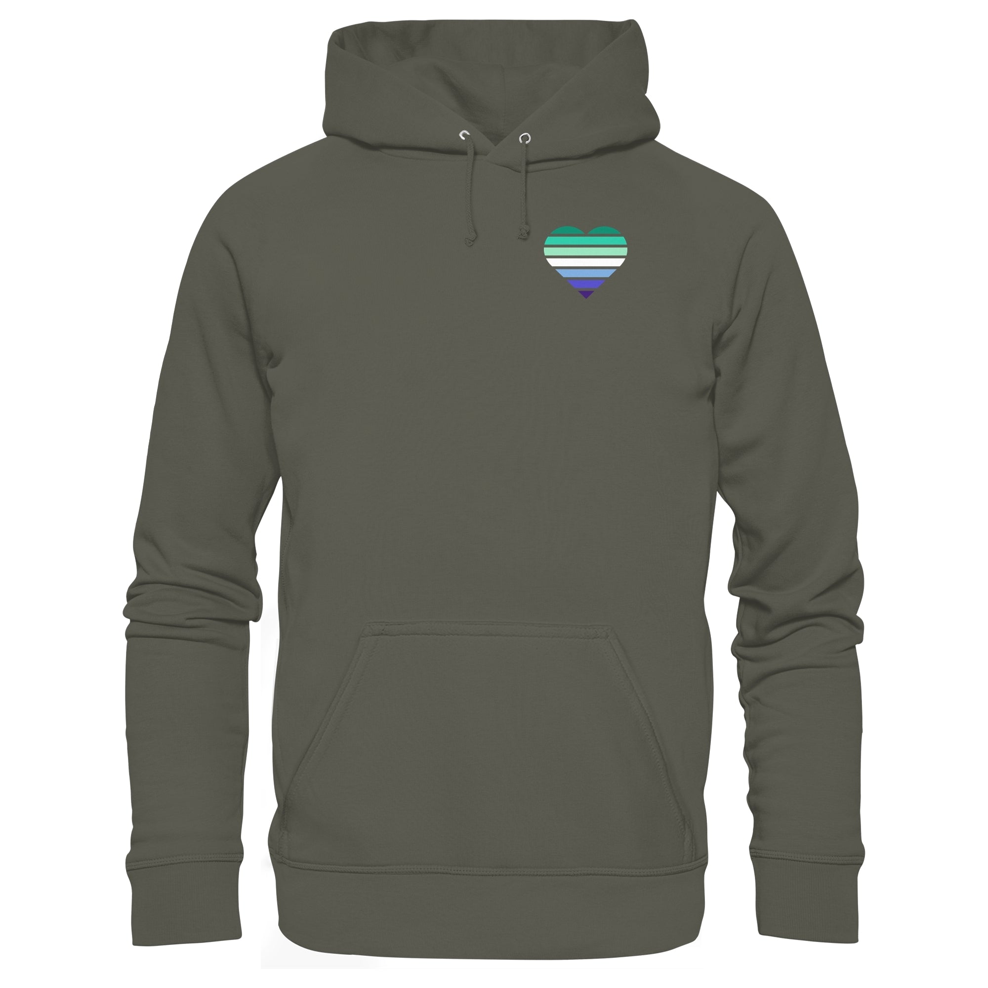 Organic Basic Hoodie - Gay Flag Herz Print