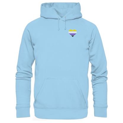 Organic Basic Hoodie mit Herz Stick - Nonbinary