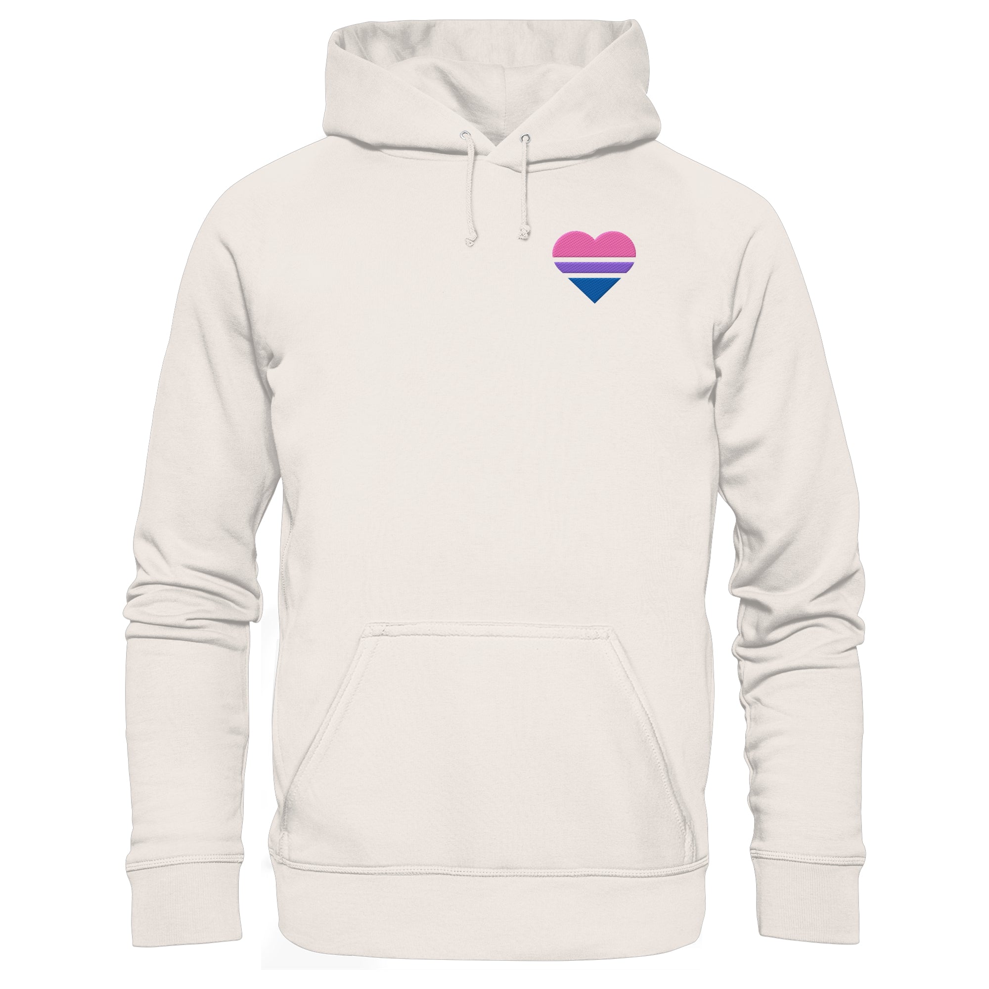 Organic Basic Hoodie - Bisexual Flag Herz Stick