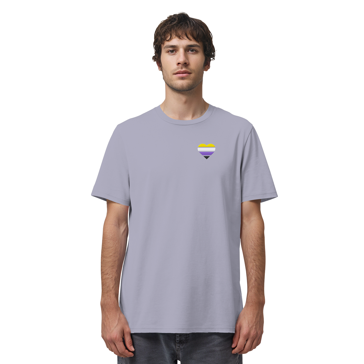 Organic Shirt mit Herz Stick - Nonbinary