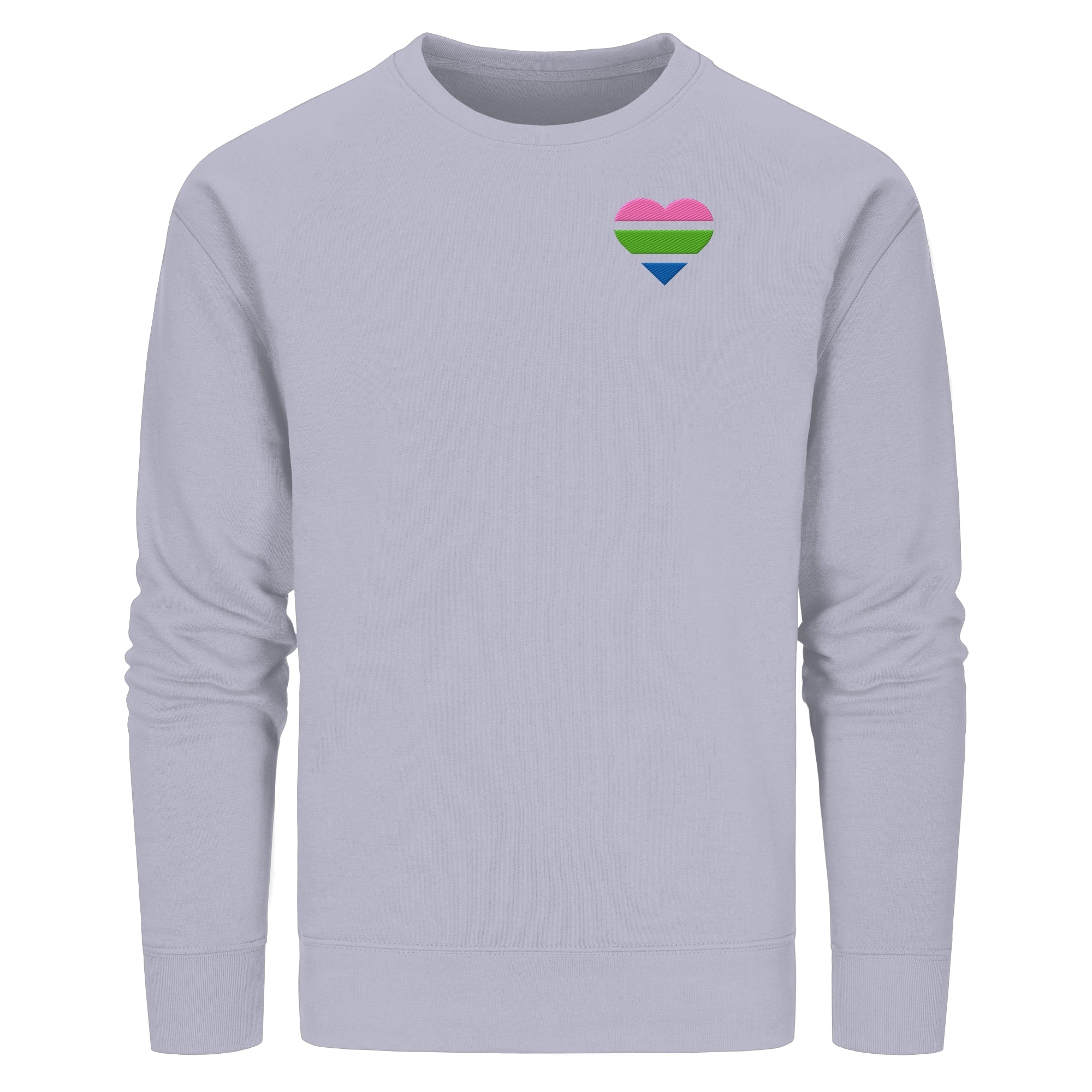 Organic Basic Sweatshirt - Polysexual Flag Herz Stick