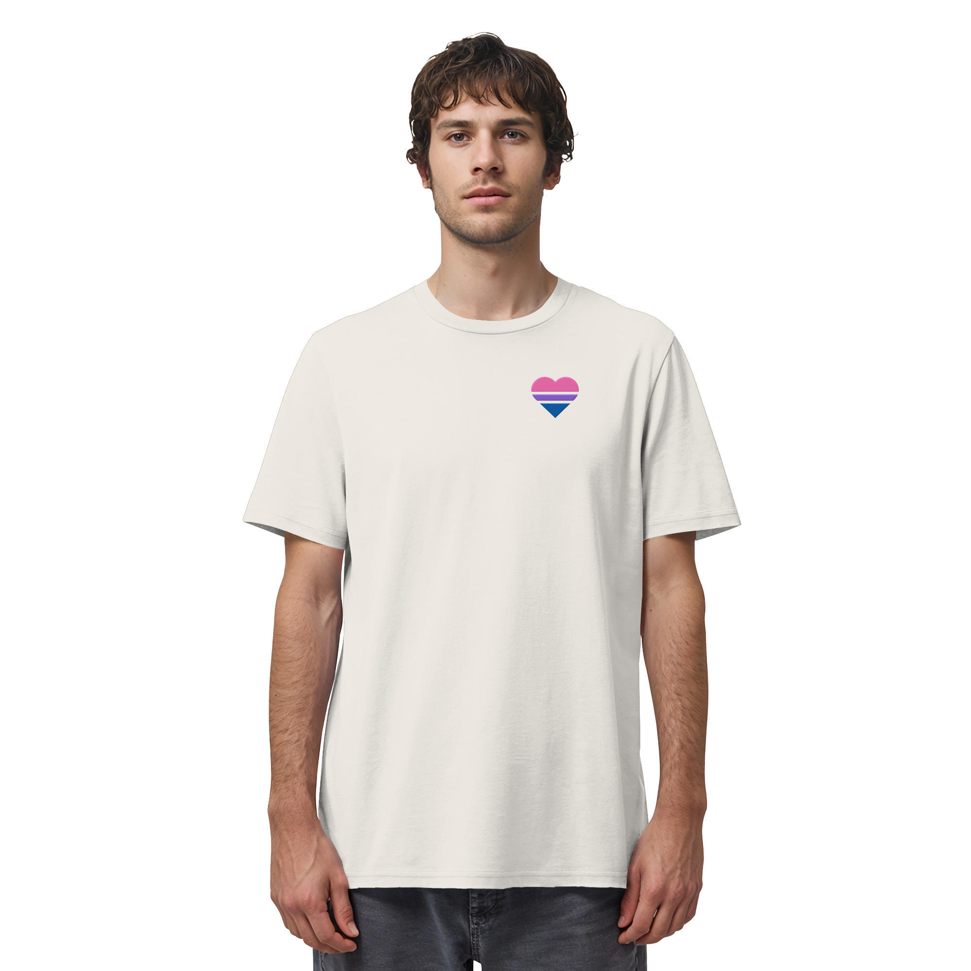 Organic Shirt - Bisexual Flag Herz Stick