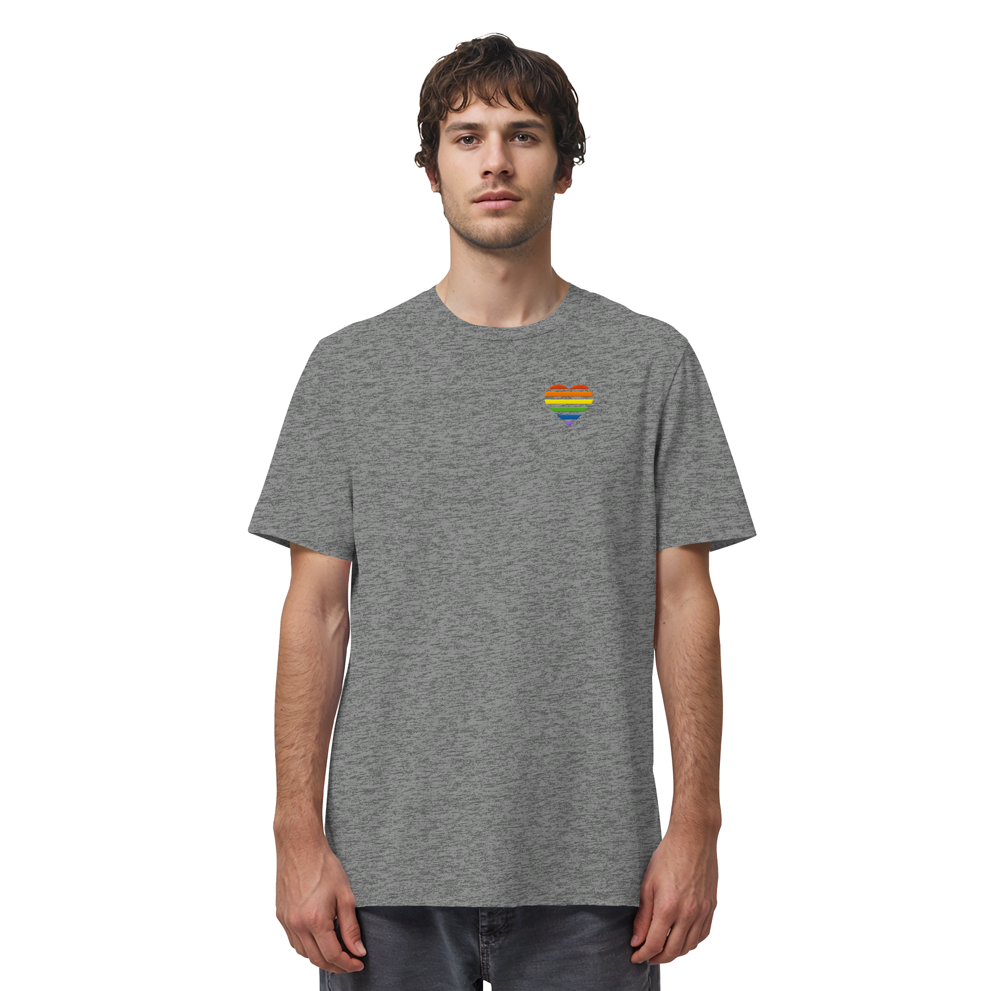 Organic Shirt - Pride Flag Herz Stick