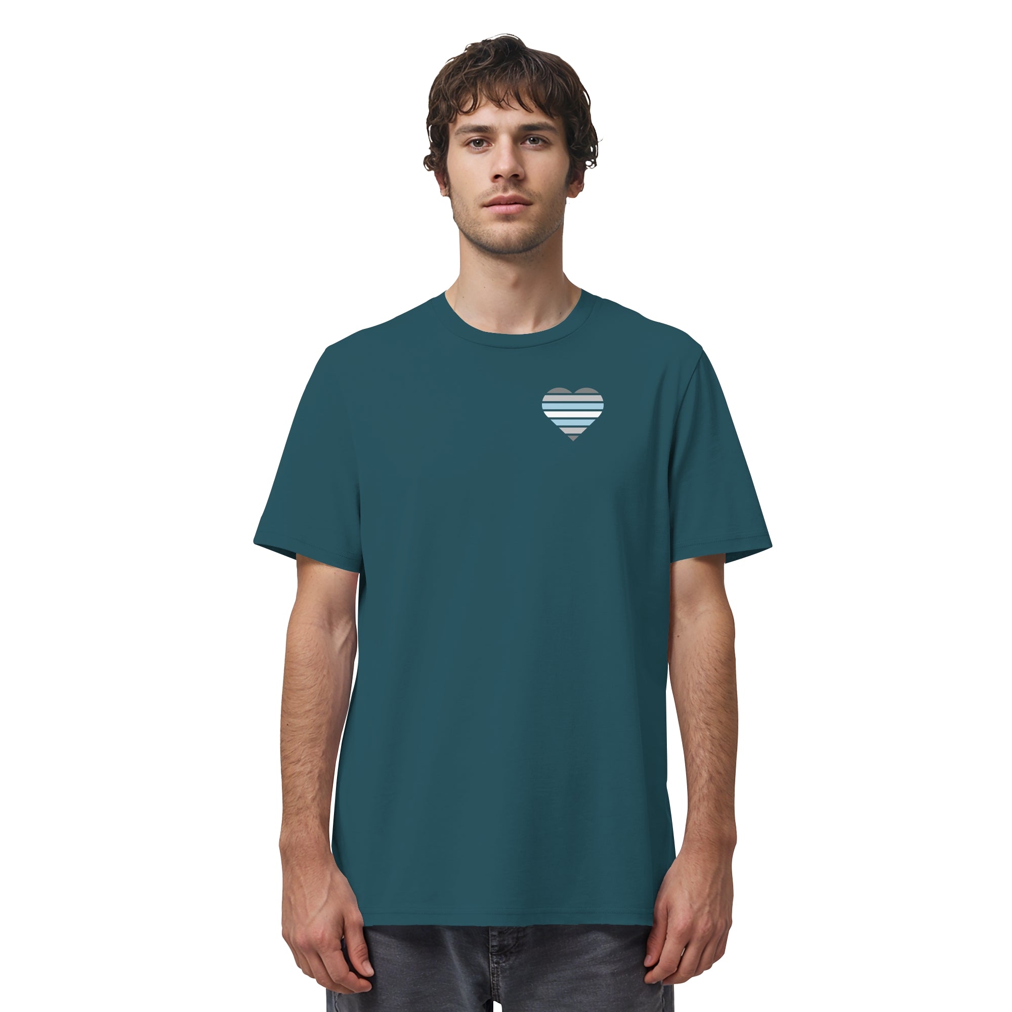 Organic Shirt - Demiboy Flag Herz Print