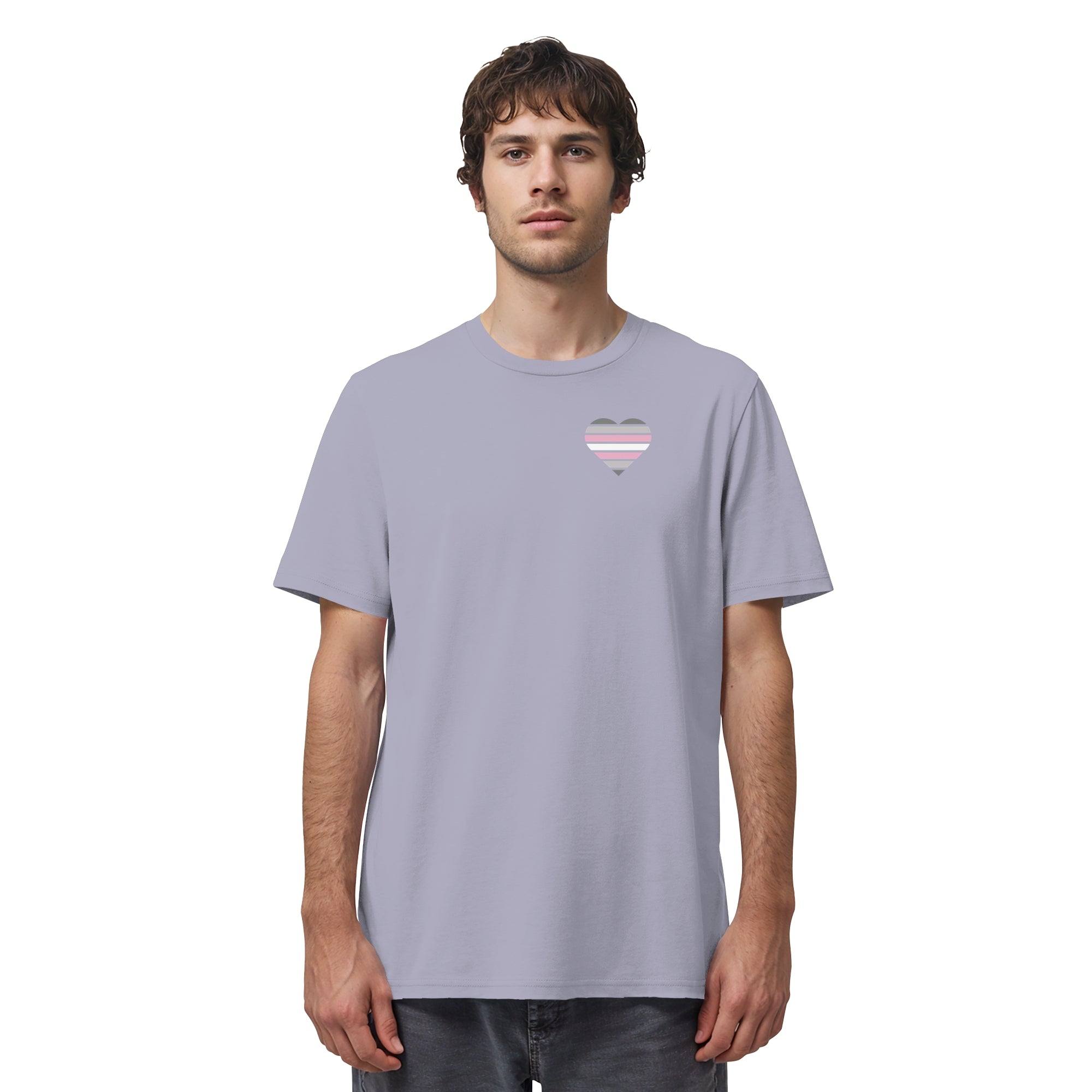 Organic Shirt - Demigirl Flag Herz Print