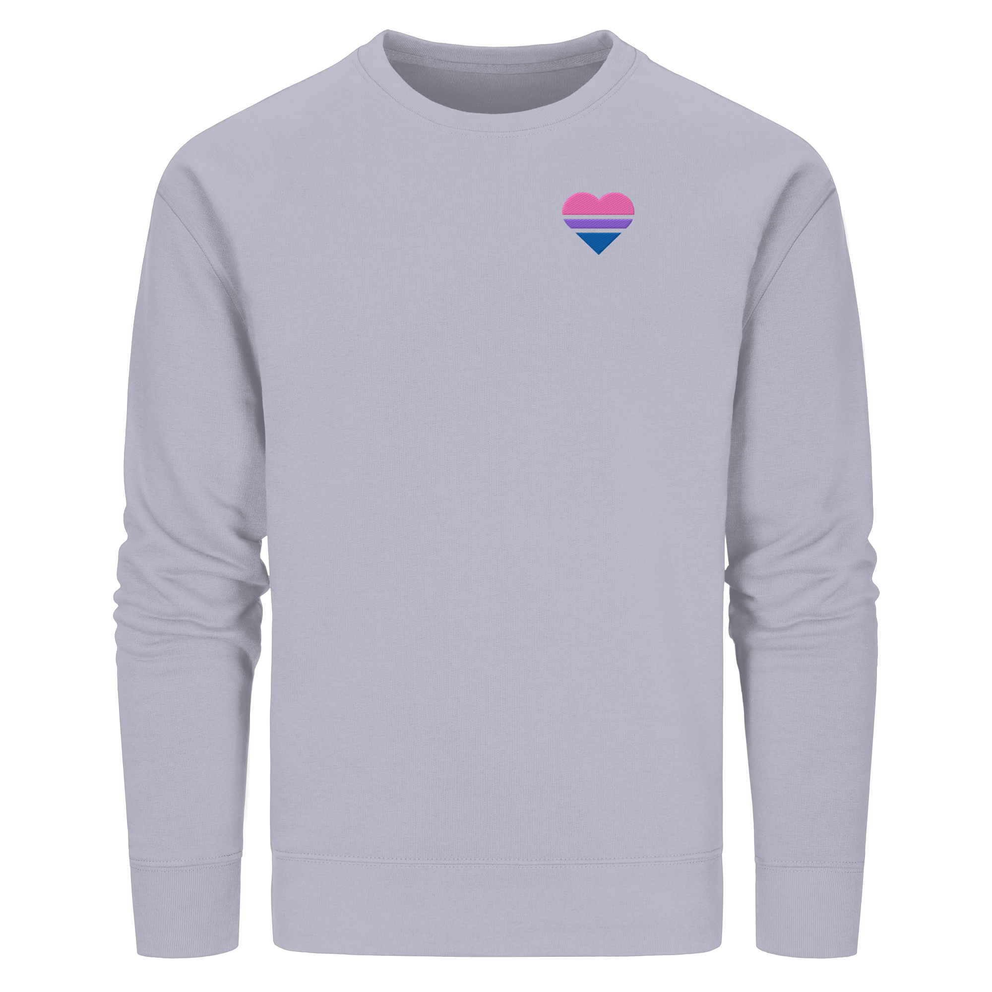 Organic Basic Sweatshirt - Bisexual Flag Herz Stick