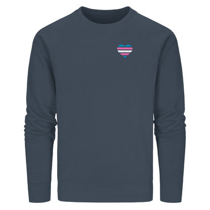 Organic Basic Sweatshirt mit Herz Stick - Trans