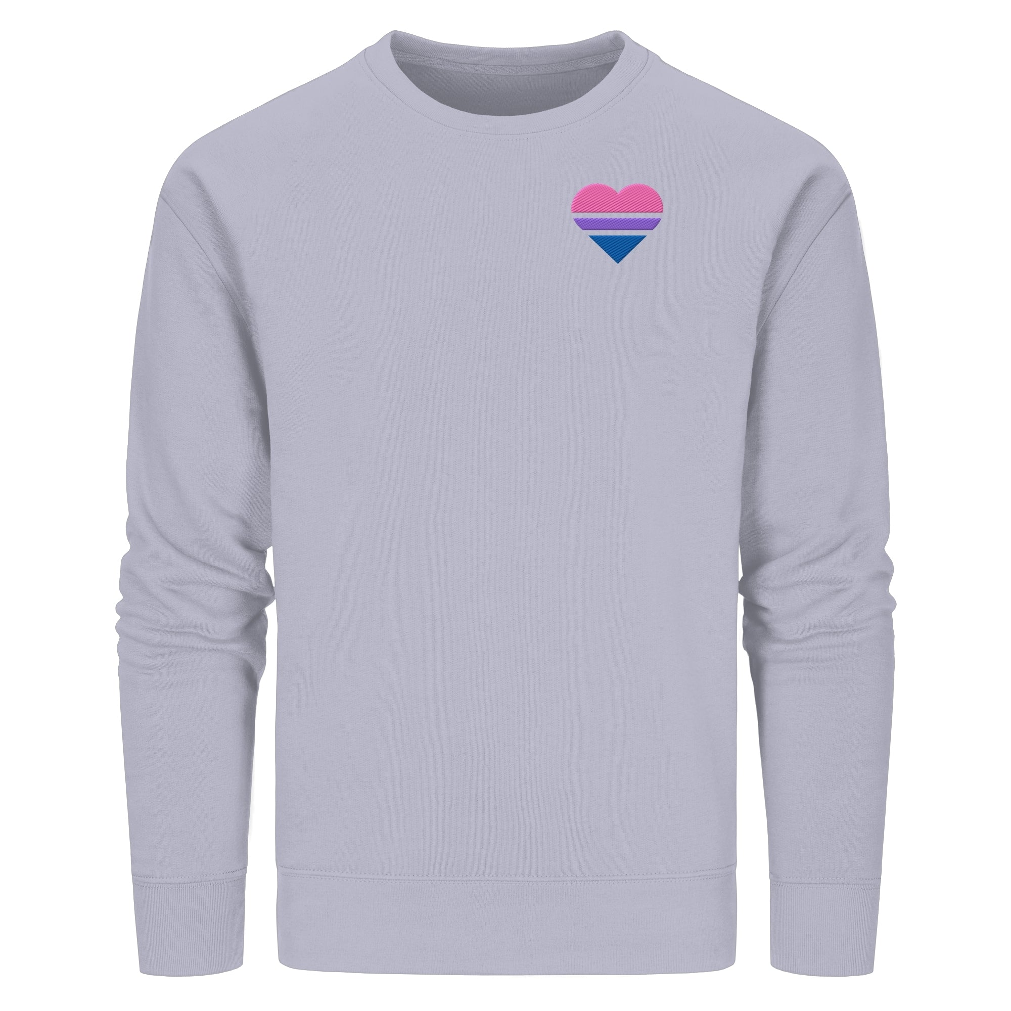 Organic Basic Sweatshirt - Bisexual Flag Herz Stick