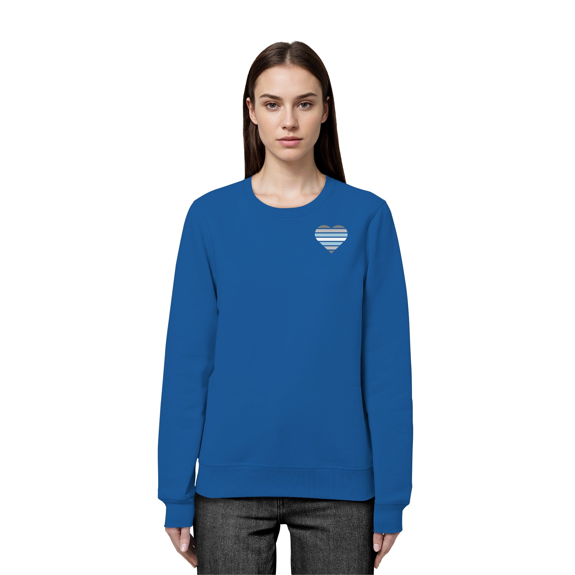 Organic Basic Sweatshirt - Demiboy Flag Herz Print