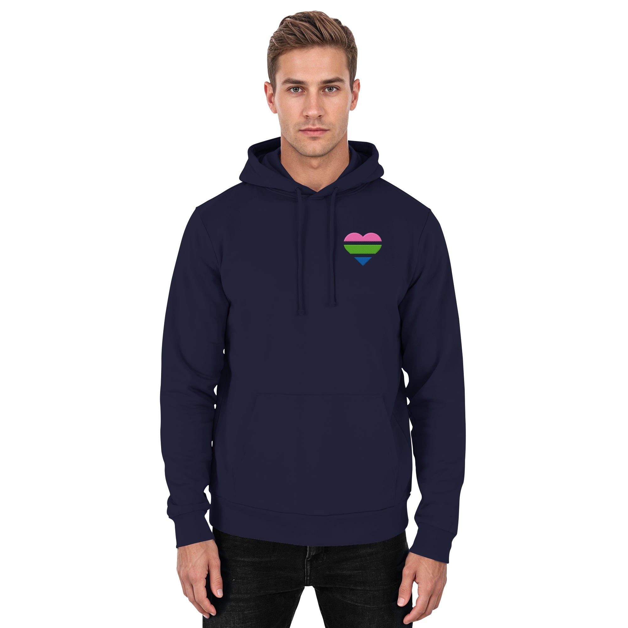 Basic Hoodie - Polysexual Flag Herz Stick