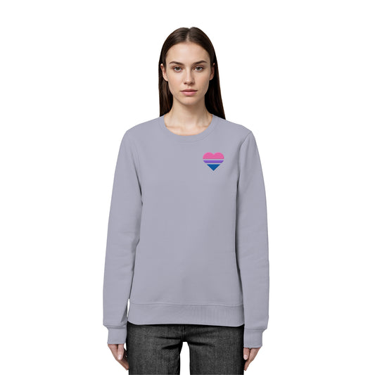 Organic Basic Sweatshirt - Bisexual Flag Herz Stick