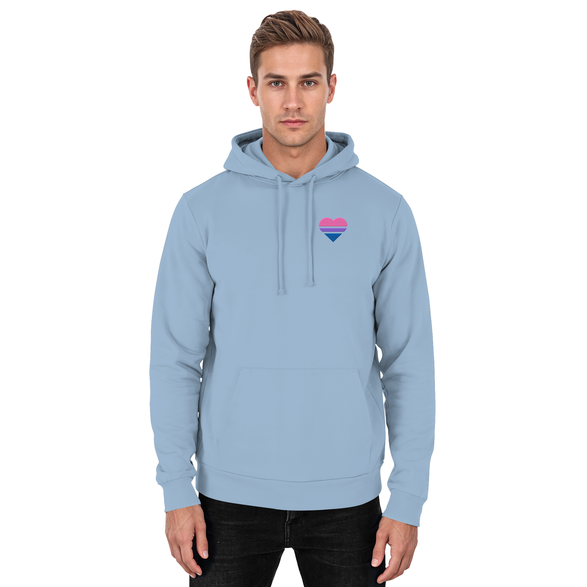 Basic Hoodie - Bisexual Flag Herz Stick