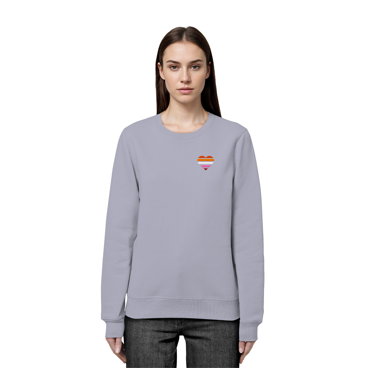 Organic Basic Sweatshirt mit Herz Stick - Lesbian
