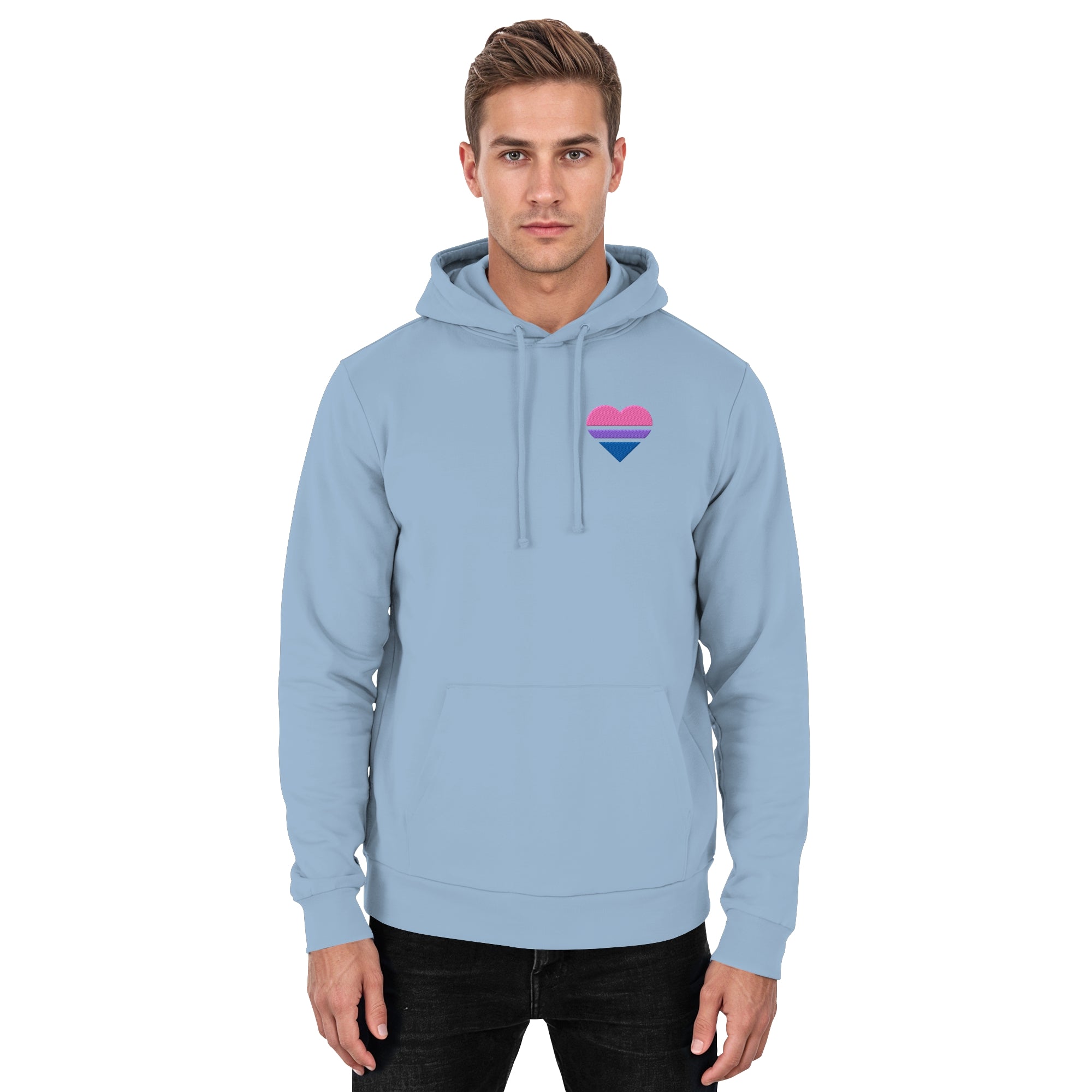 Basic Hoodie - Bisexual Flag Herz Stick
