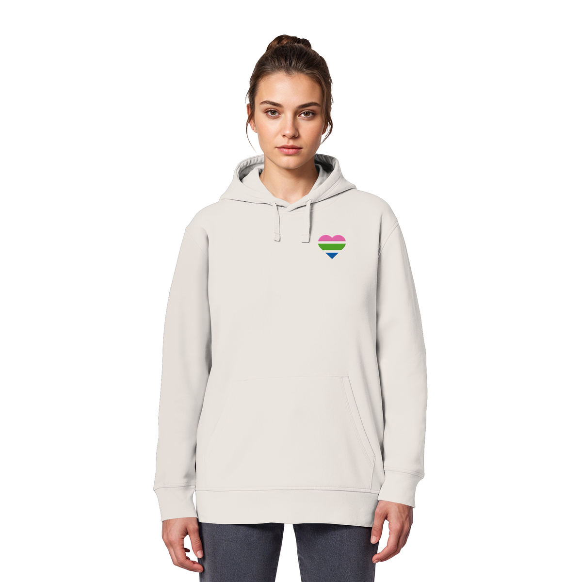 Organic Basic Hoodie mit Herz Stick - Polysexual